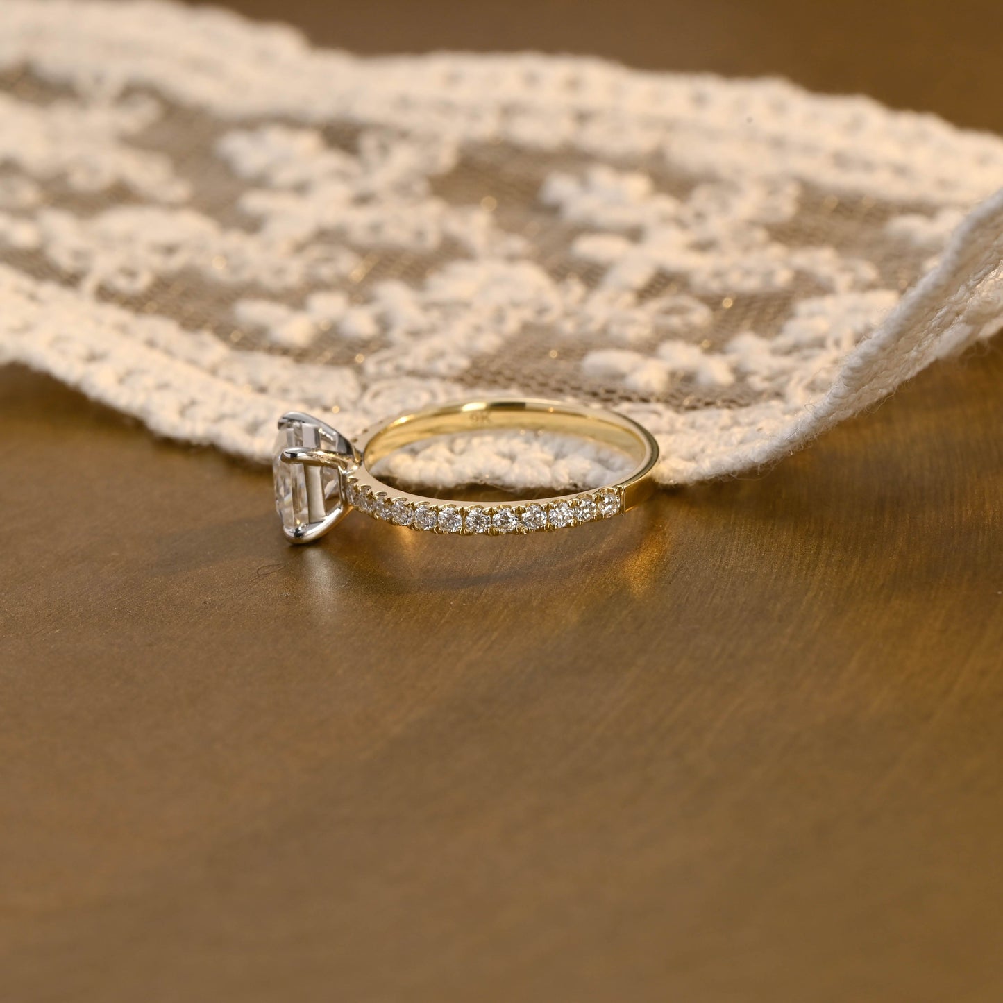 2 CT Round Three Stones Lab Grown Diamond Engagement Ring