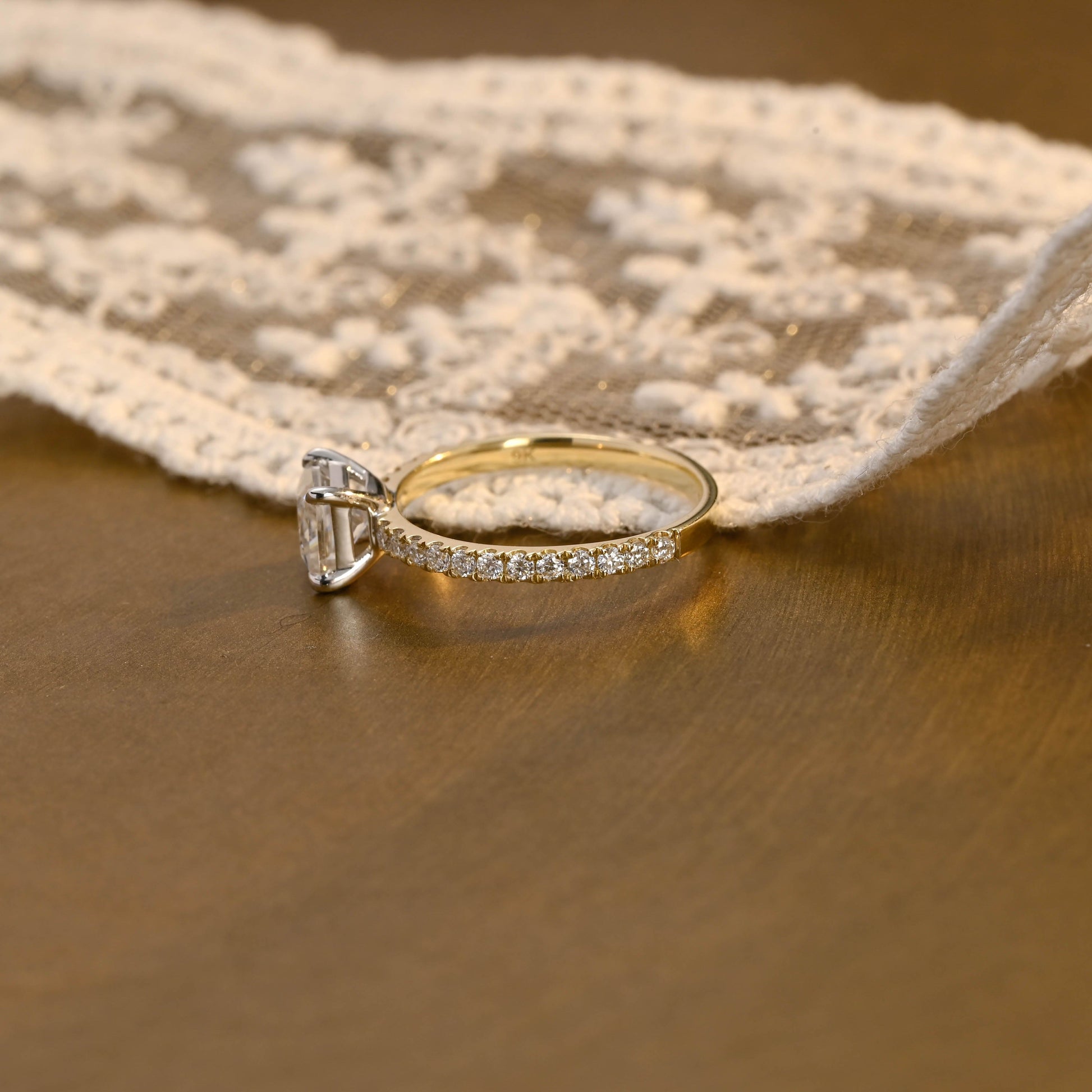 2 CT Round Three Stones Lab Grown Diamond Engagement Ring
