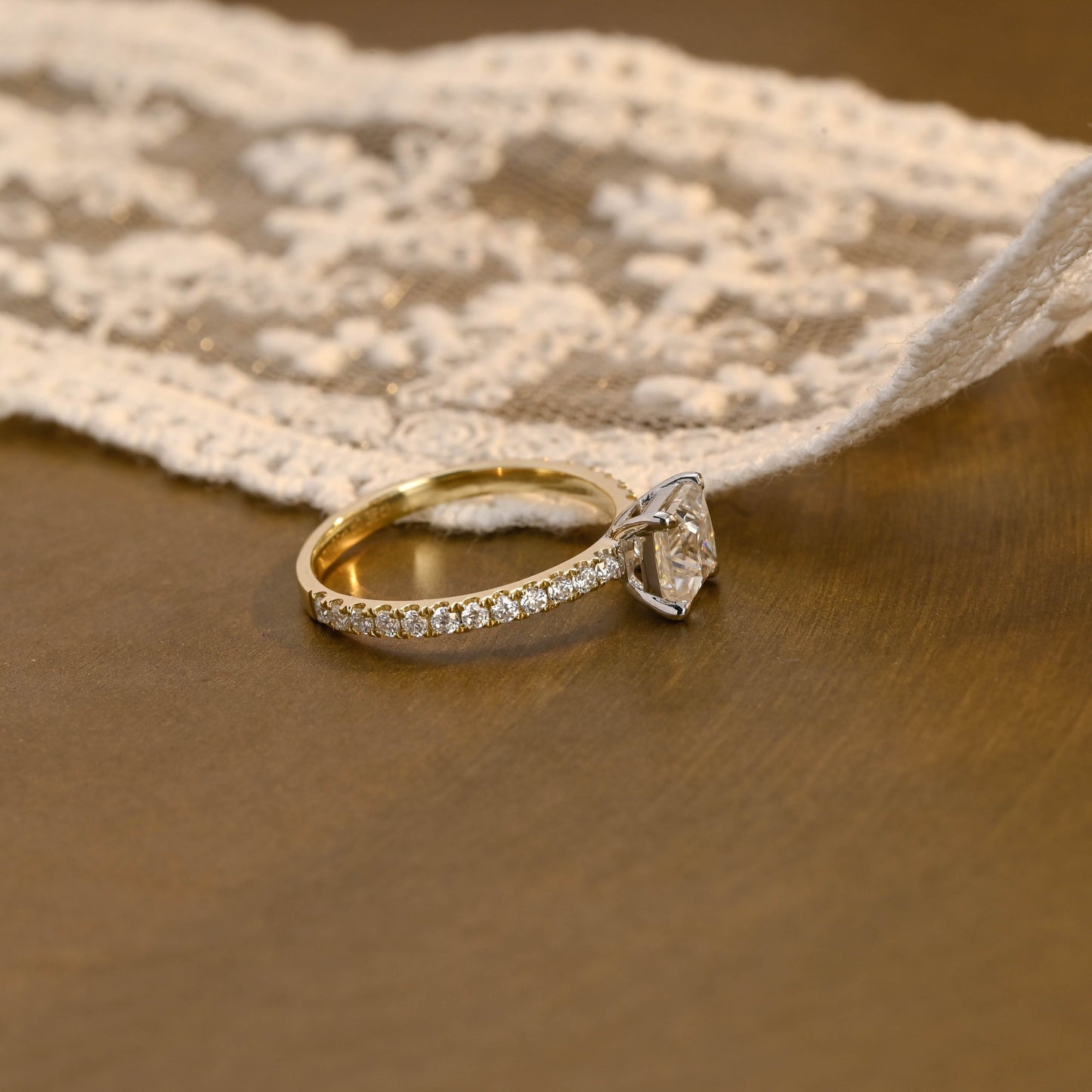 2 CT Round Three Stones Lab Grown Diamond Engagement Ring