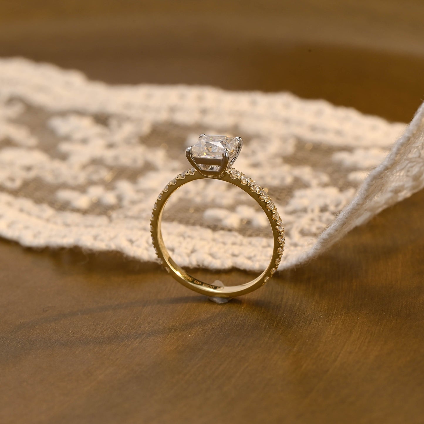 2 CT Round Three Stones Lab Grown Diamond Engagement Ring