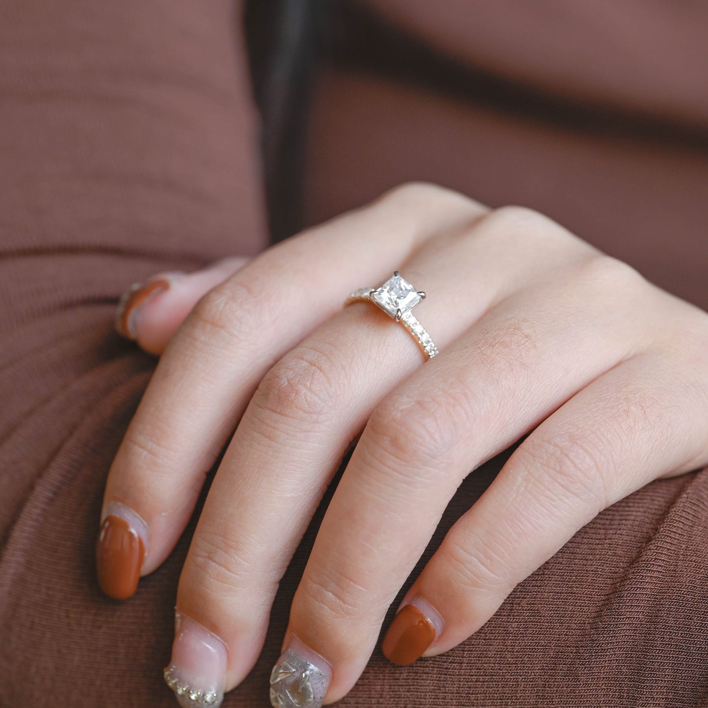 2 CT Round Three Stones Lab Grown Diamond Engagement Ring