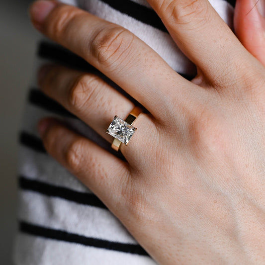 2 CT Round Three Stones Lab Grown Diamond Engagement Ring