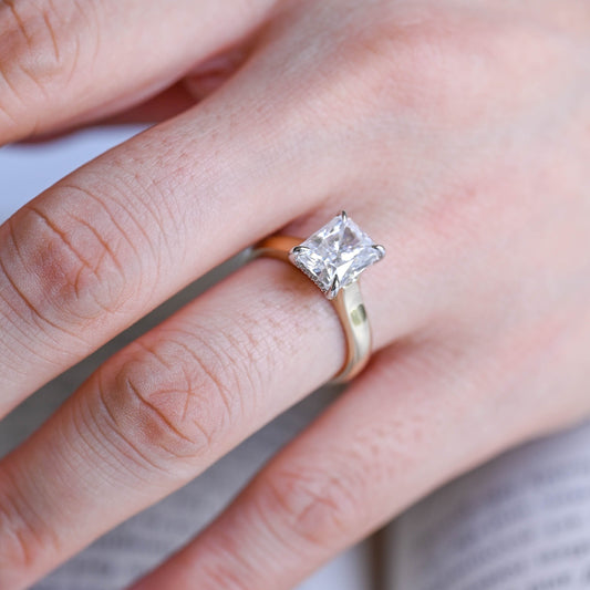 2 CT Round Three Stones Lab Grown Diamond Engagement Ring