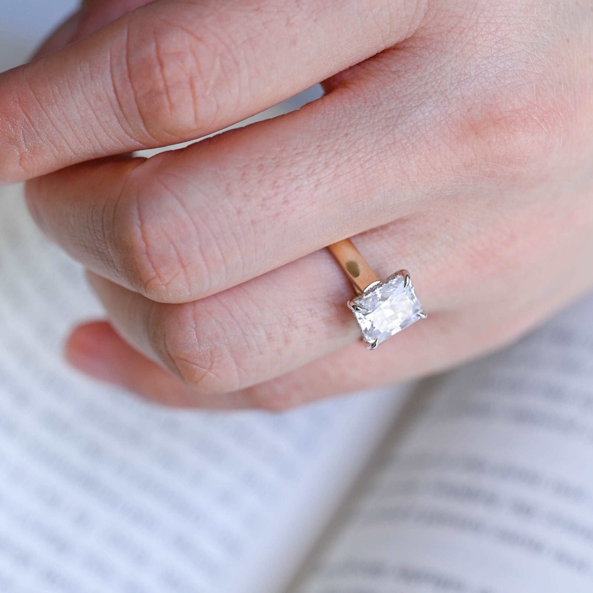 2 CT Round Three Stones Lab Grown Diamond Engagement Ring