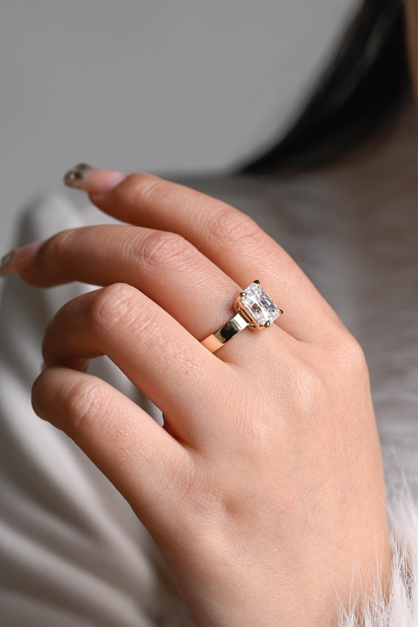 2 CT Round Three Stones Lab Grown Diamond Engagement Ring