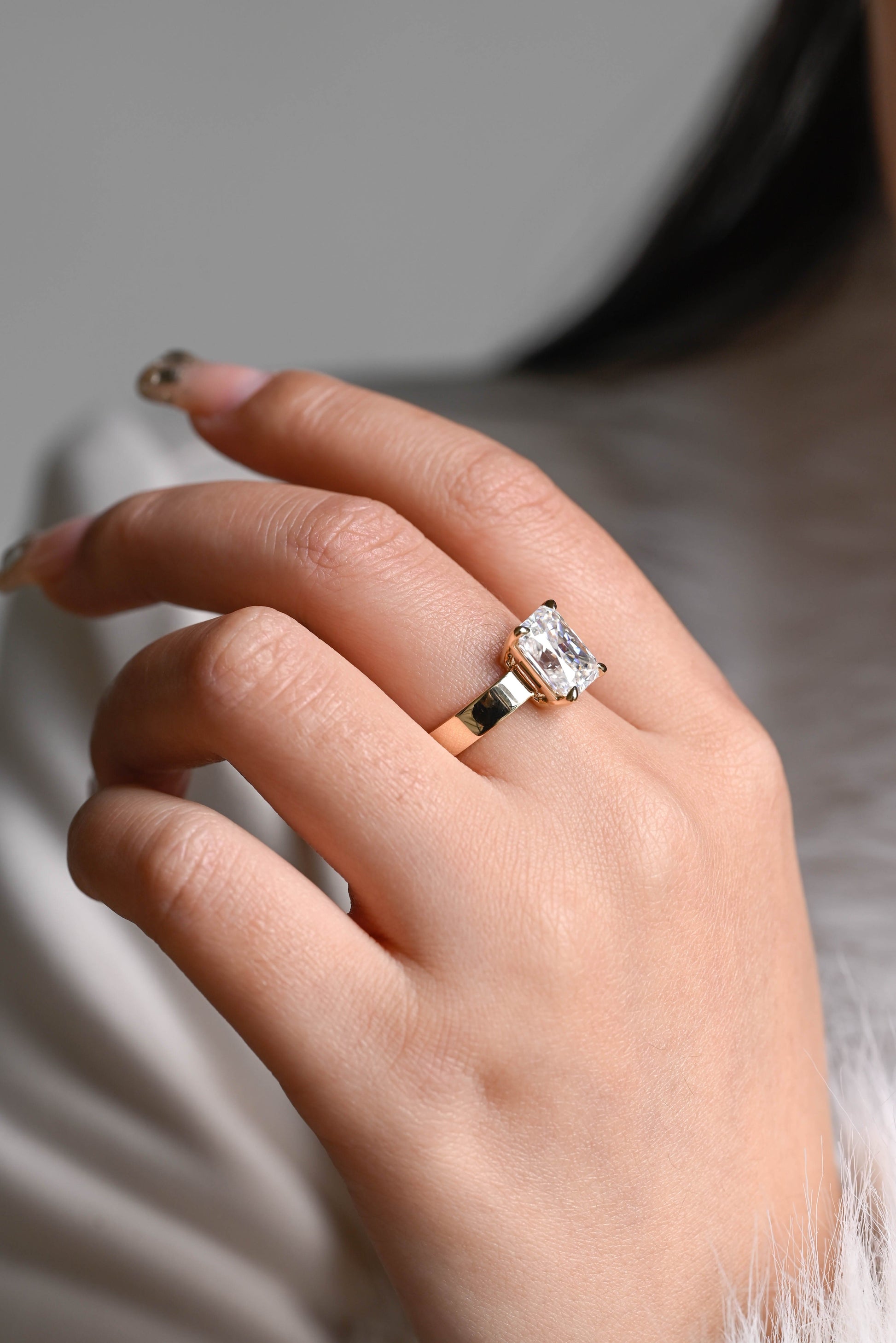 2 CT Round Three Stones Lab Grown Diamond Engagement Ring