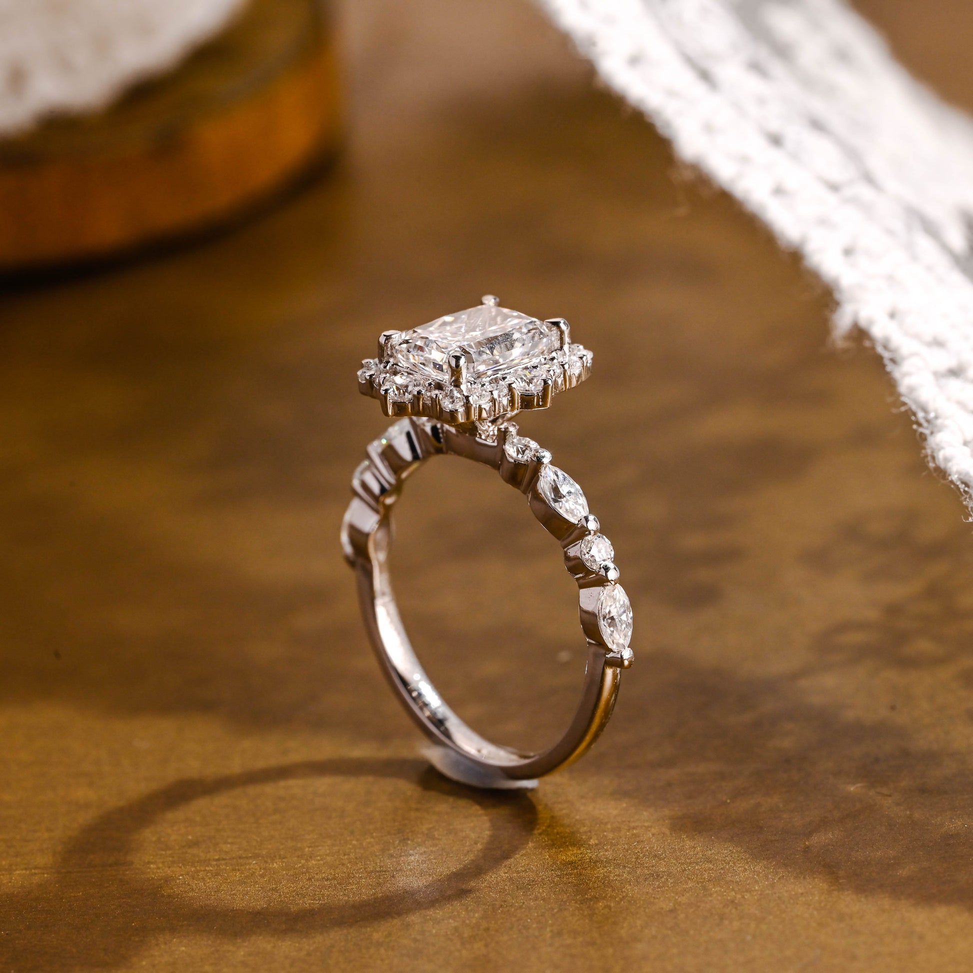 2 CT Round Three Stones Lab Grown Diamond Engagement Ring