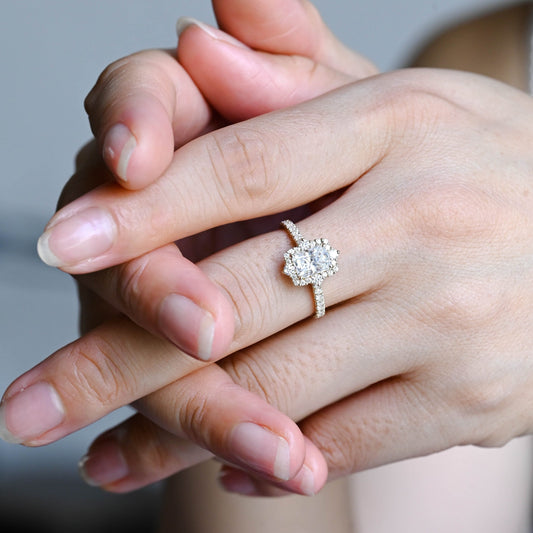 2 CT Round Three Stones Lab Grown Diamond Engagement Ring