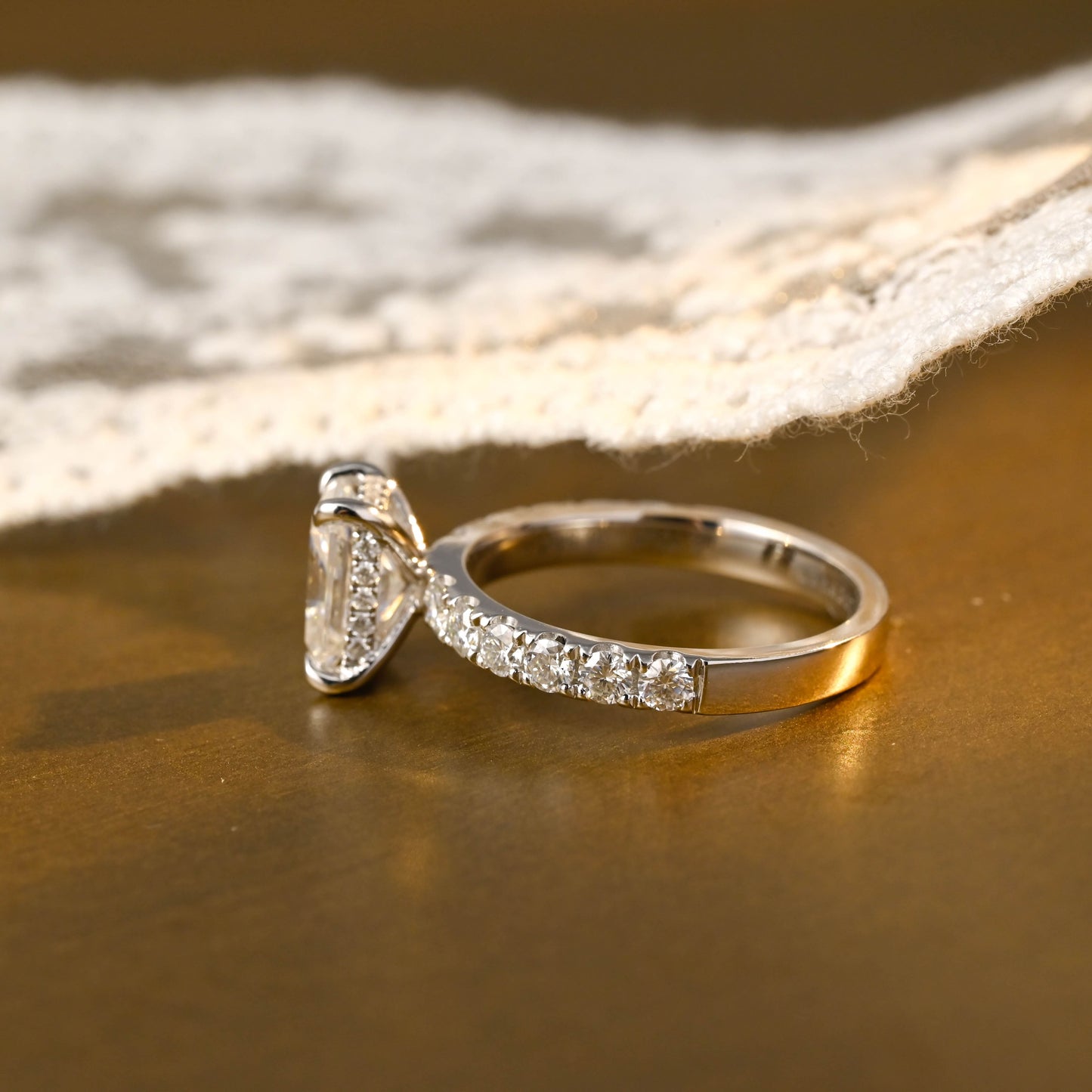 2 CT Round Three Stones Lab Grown Diamond Engagement Ring