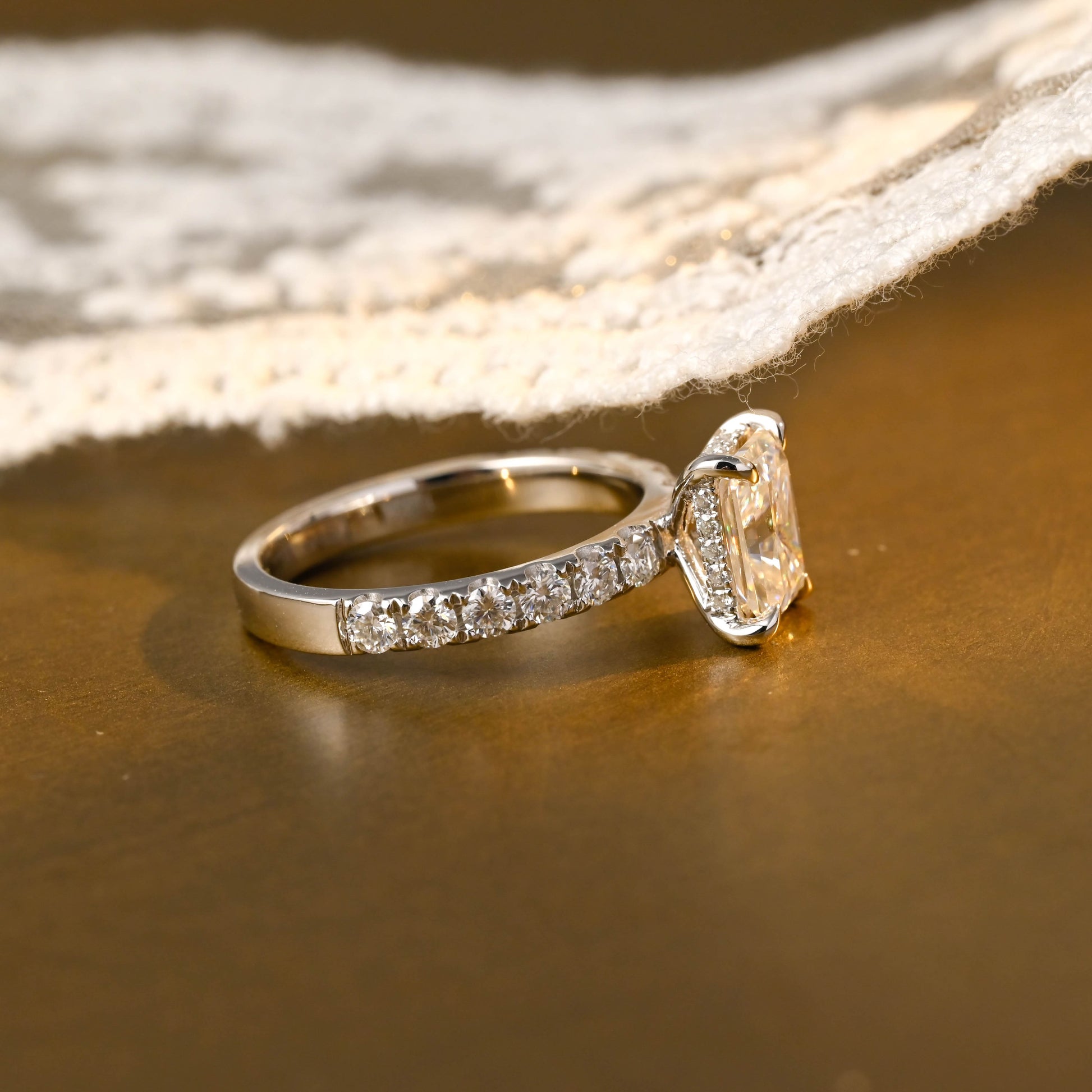 2 CT Round Three Stones Lab Grown Diamond Engagement Ring