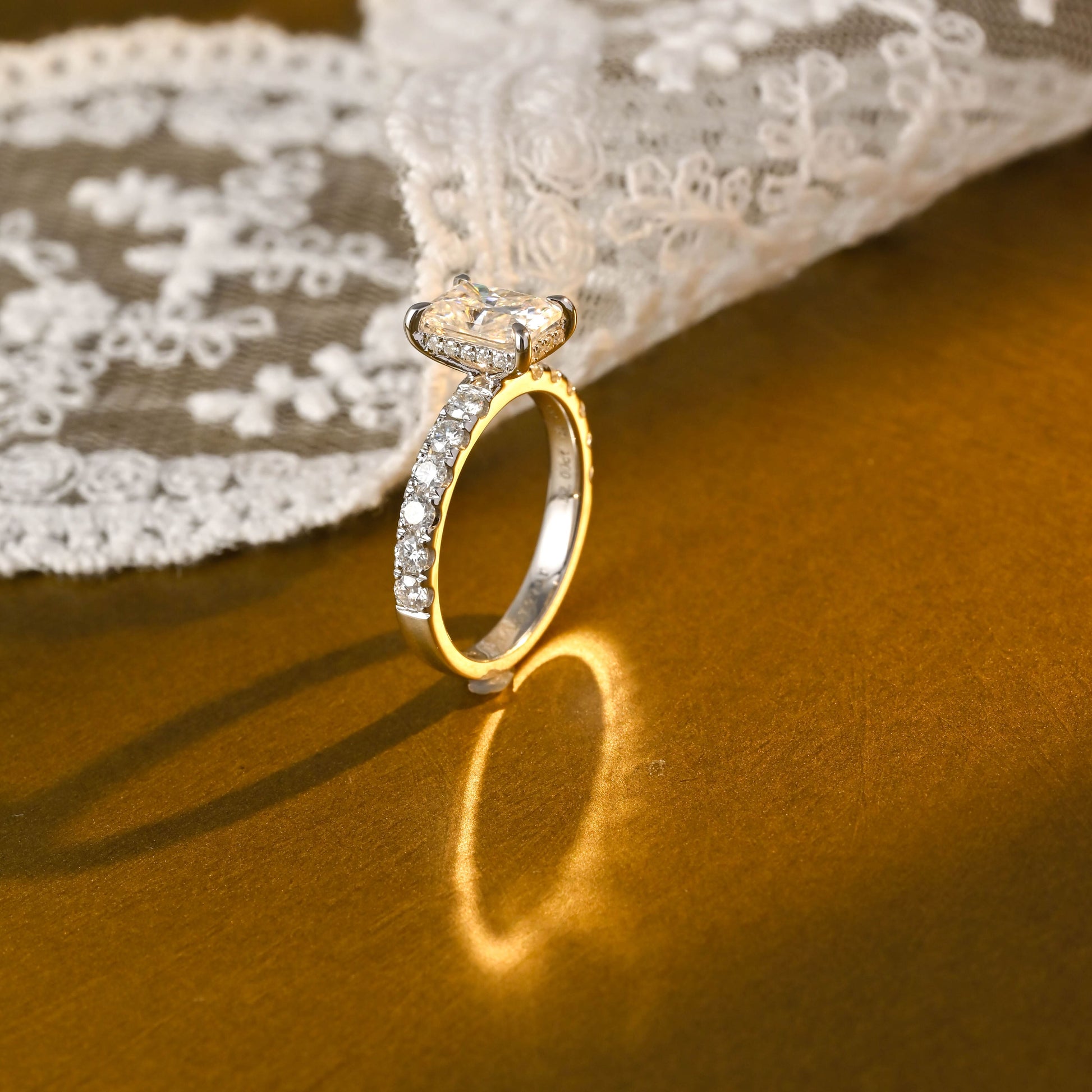 2 CT Round Three Stones Lab Grown Diamond Engagement Ring
