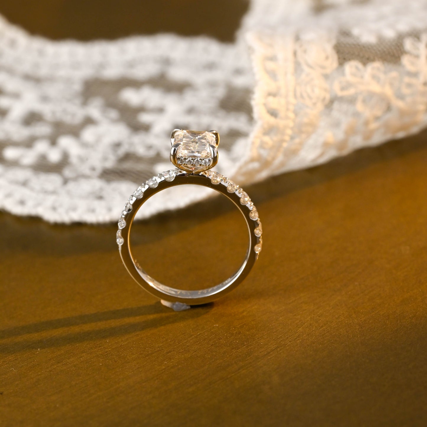 2 CT Round Three Stones Lab Grown Diamond Engagement Ring