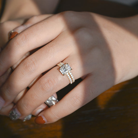 2 CT Round Three Stones Lab Grown Diamond Engagement Ring