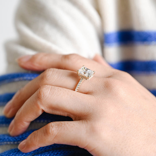 2 CT Round Three Stones Lab Grown Diamond Engagement Ring