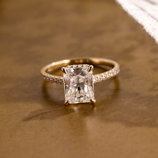 2 CT Round Three Stones Lab Grown Diamond Engagement Ring