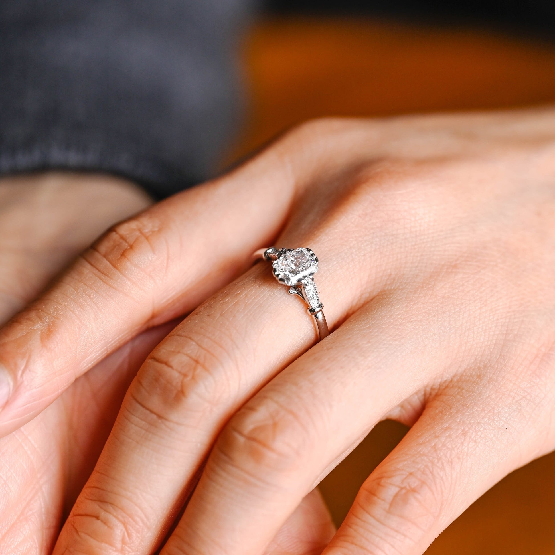 2 CT Round Three Stones Lab Grown Diamond Engagement Ring