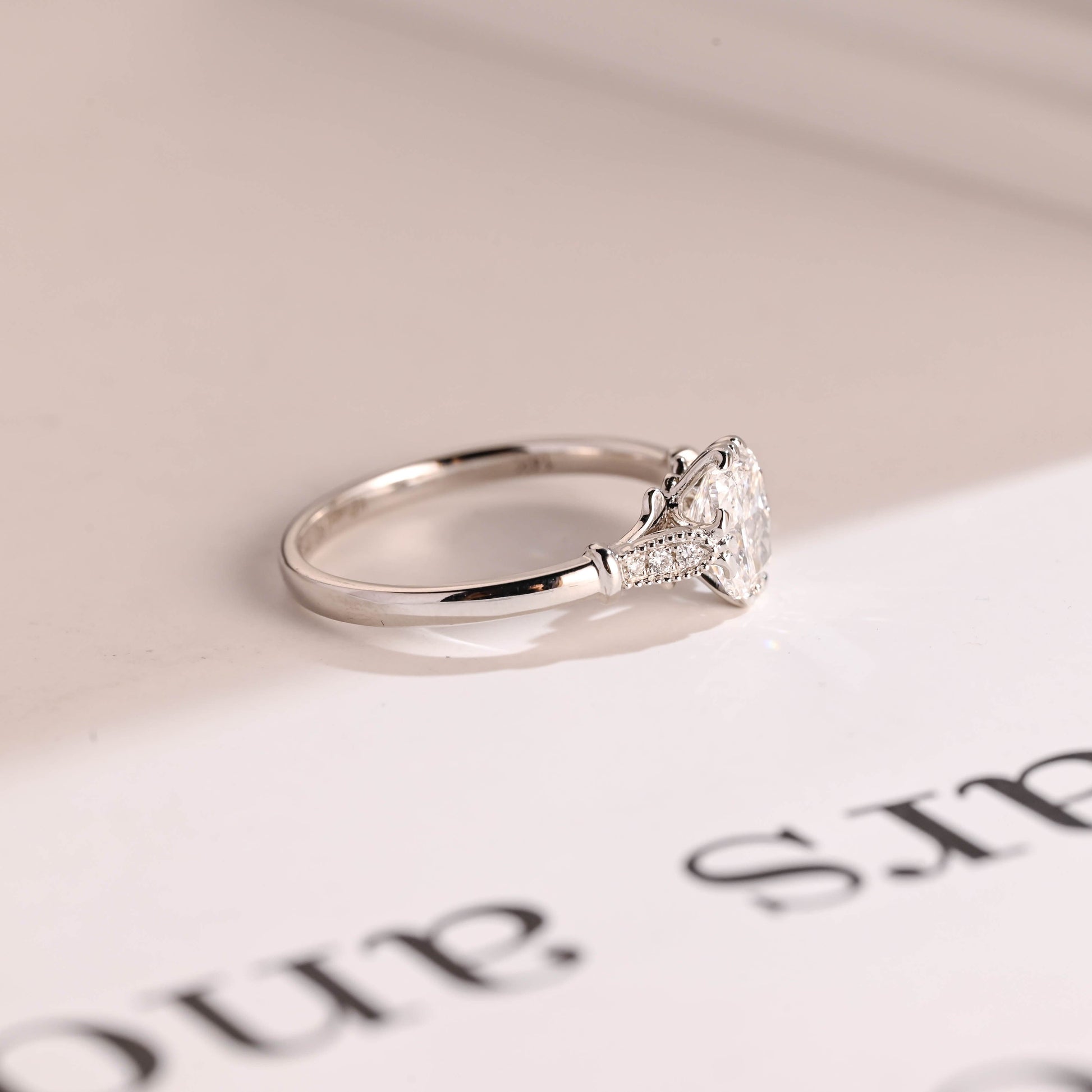2 CT Round Three Stones Lab Grown Diamond Engagement Ring