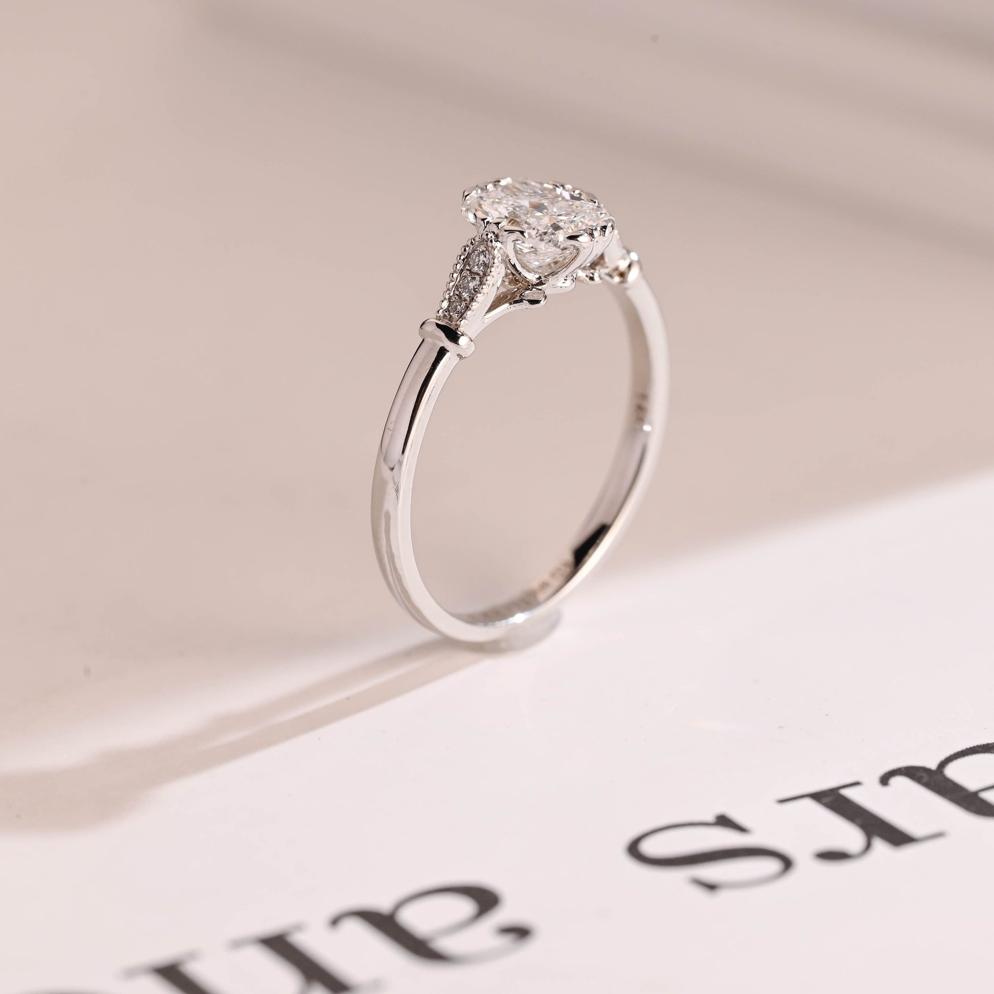 2 CT Round Three Stones Lab Grown Diamond Engagement Ring