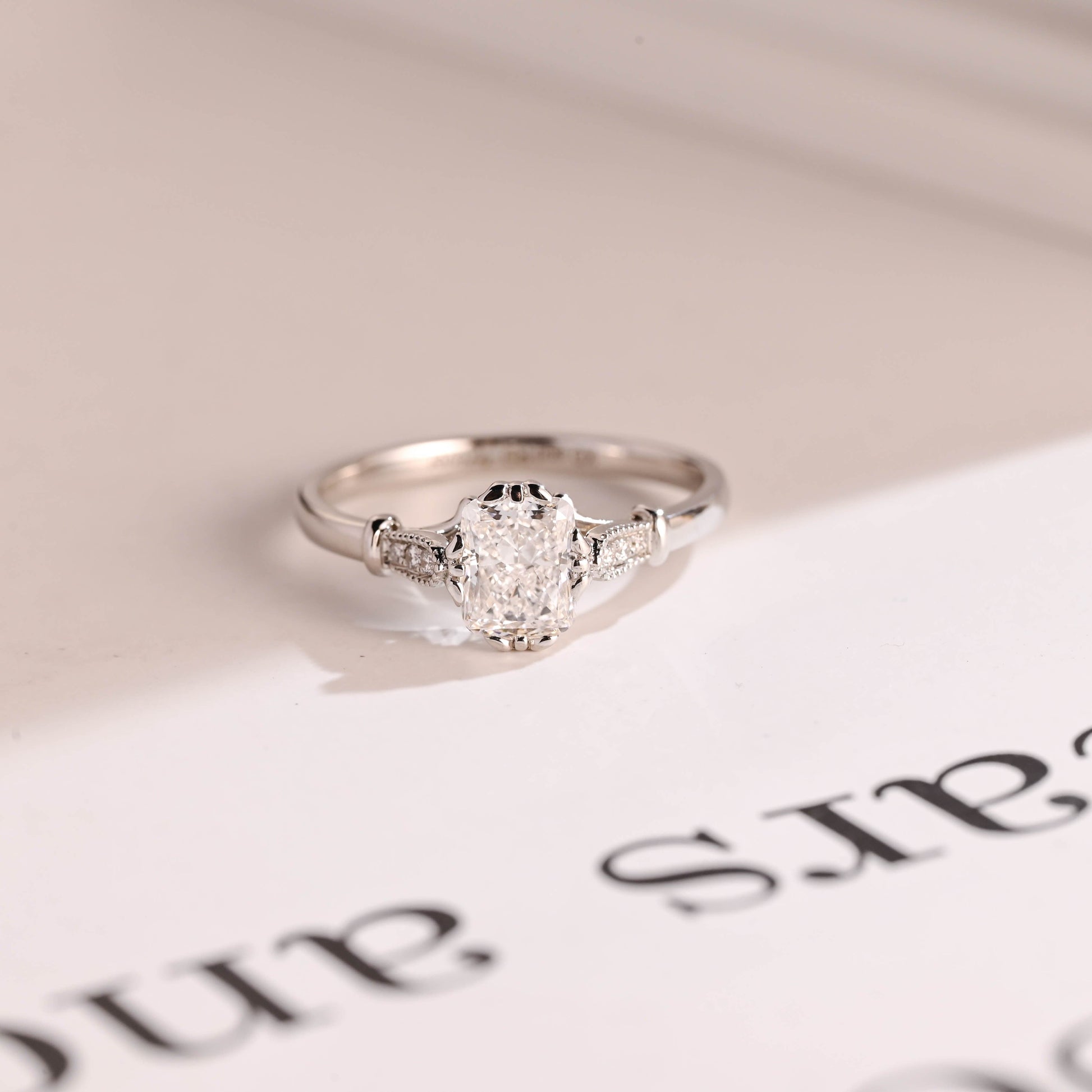 2 CT Round Three Stones Lab Grown Diamond Engagement Ring