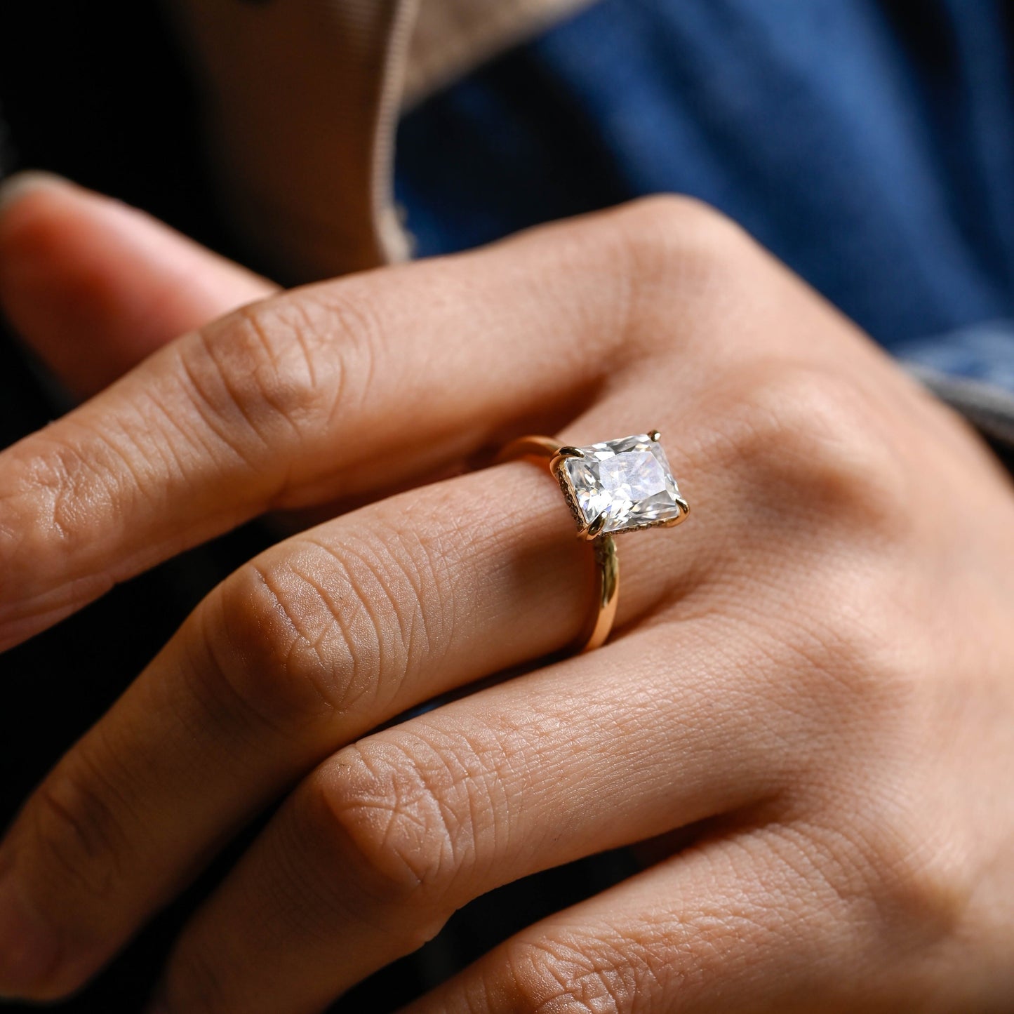 2 CT Round Three Stones Lab Grown Diamond Engagement Ring