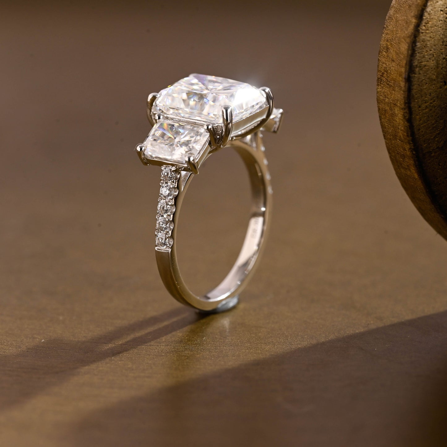 2 CT Round Three Stones Lab Grown Diamond Engagement Ring