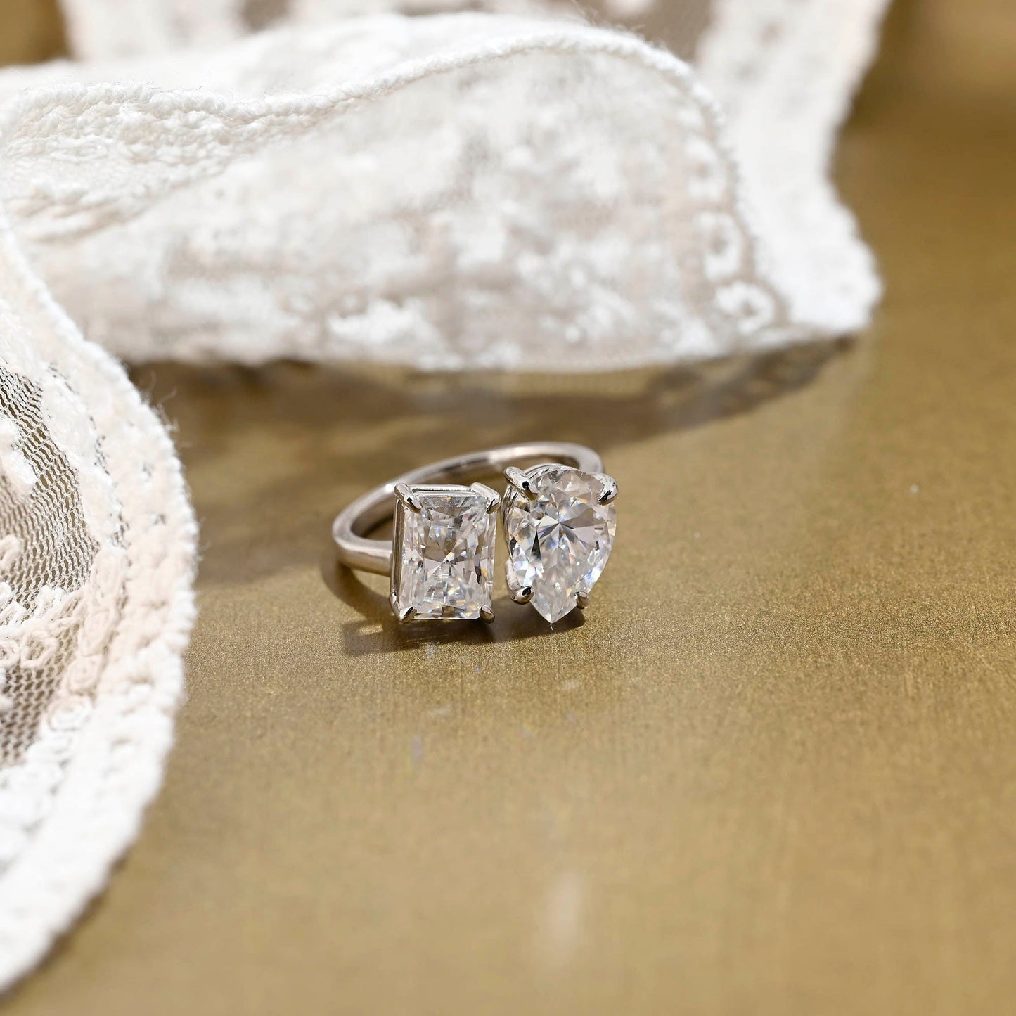 2 CT Round Three Stones Lab Grown Diamond Engagement Ring