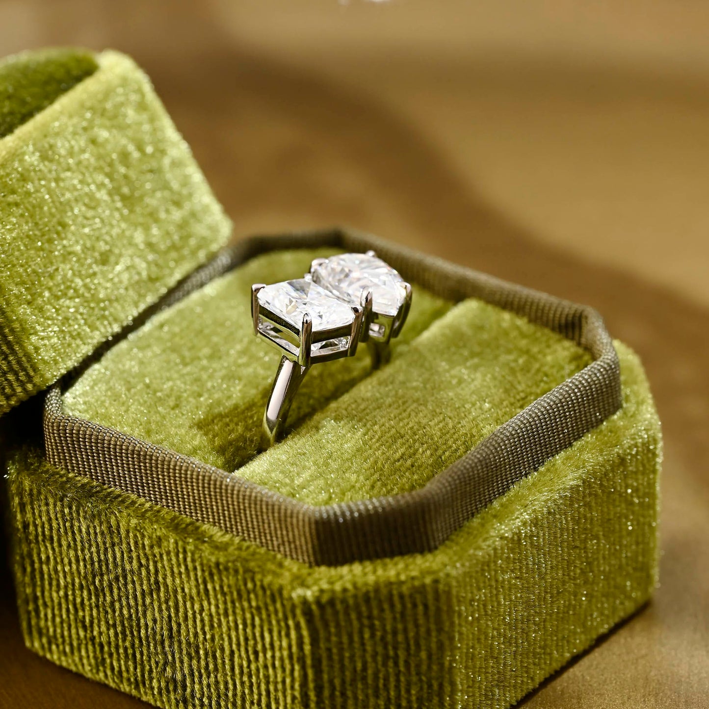 2 CT Round Three Stones Lab Grown Diamond Engagement Ring