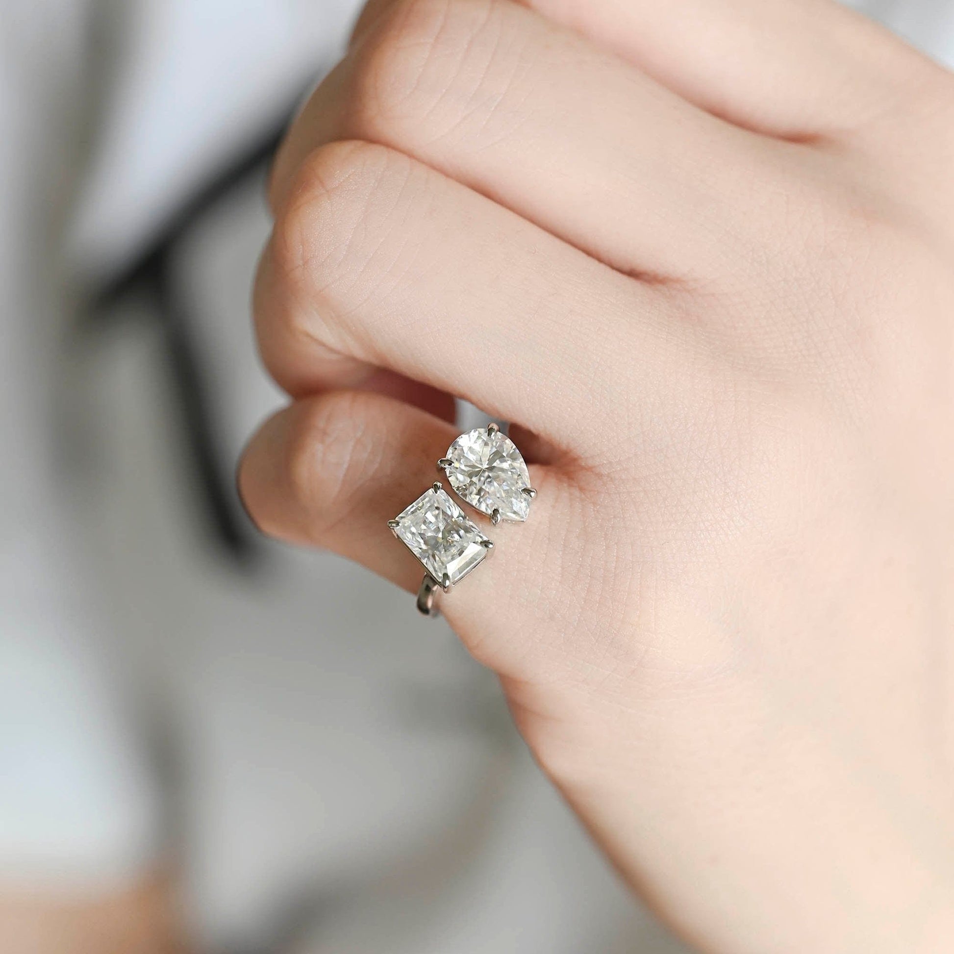 2 CT Round Three Stones Lab Grown Diamond Engagement Ring