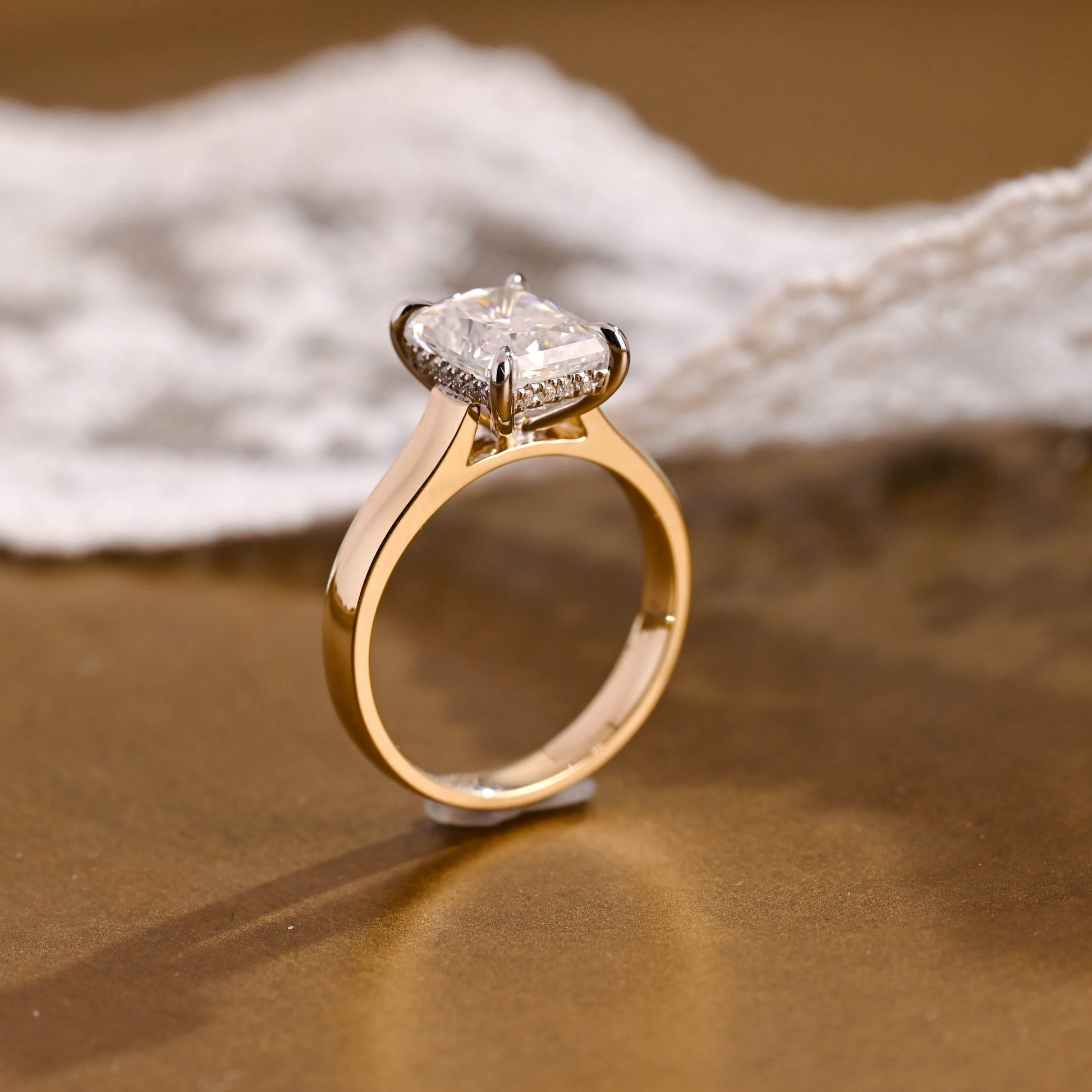 2 CT Round Three Stones Lab Grown Diamond Engagement Ring