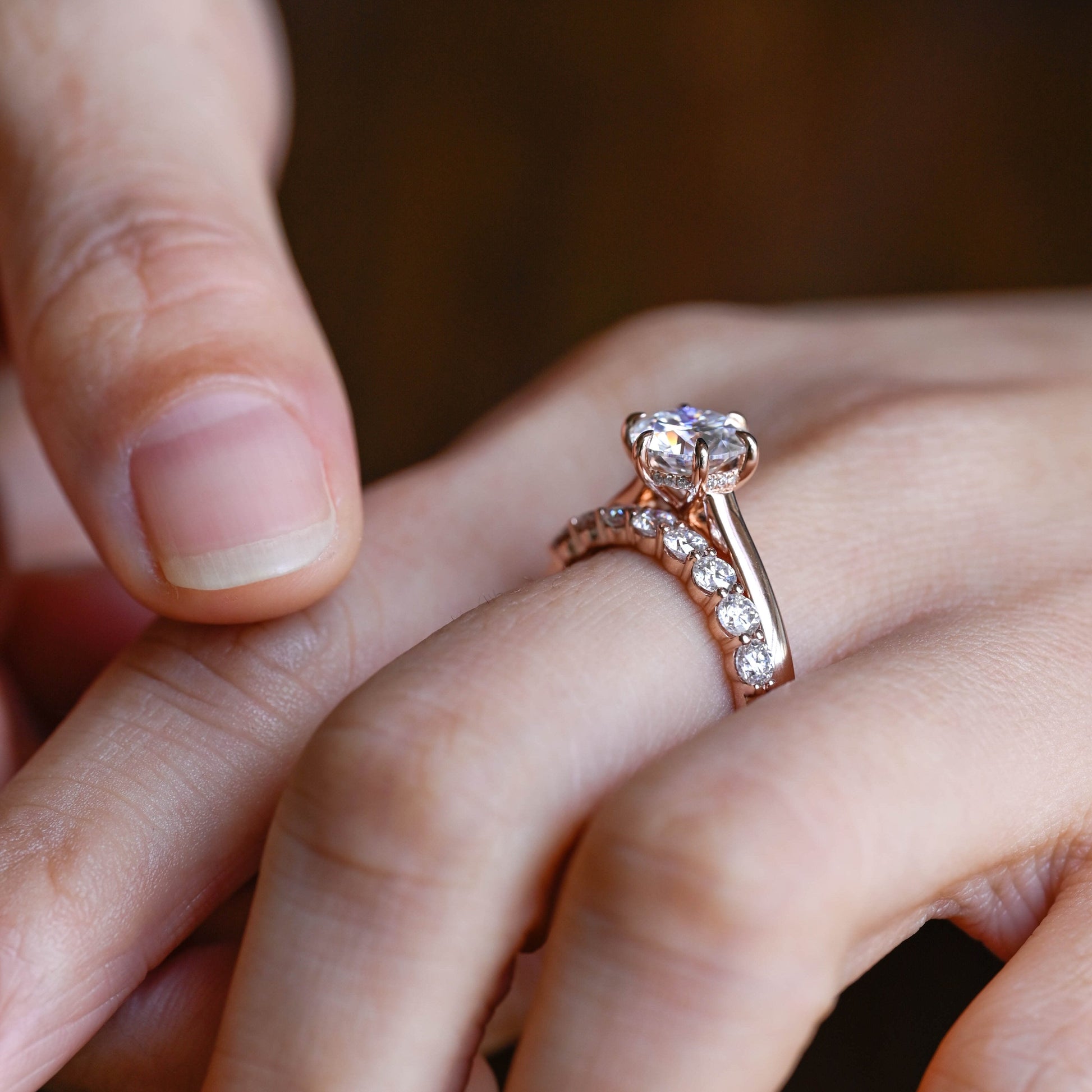 3.0 CT Round Pave Lab Grown Diamond Bridal Set