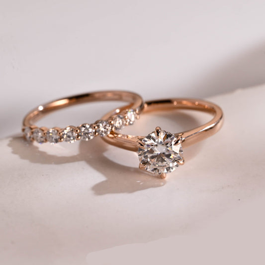 3.0 CT Round Pave Lab Grown Diamond Bridal Set