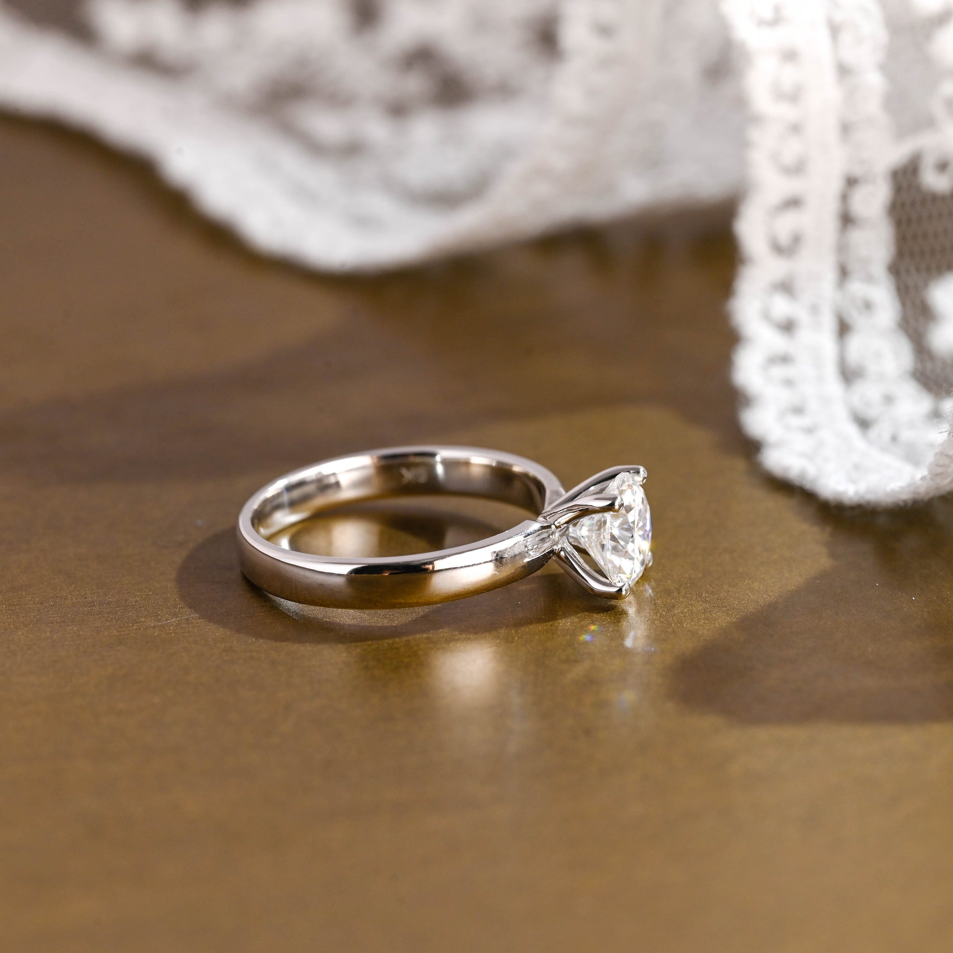 2 CT Round Three Stones Lab Grown Diamond Engagement Ring