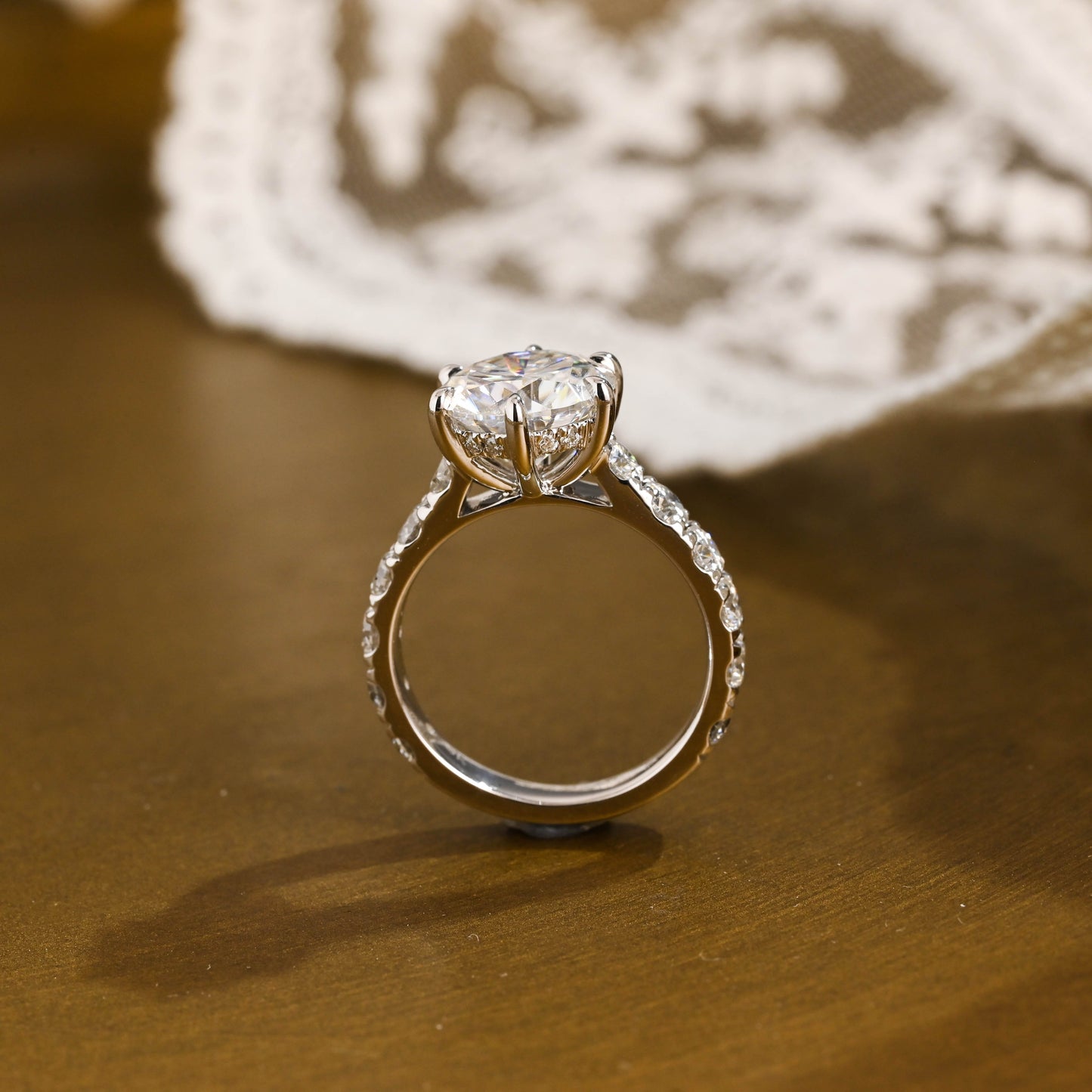 2 CT Round Three Stones Lab Grown Diamond Engagement Ring