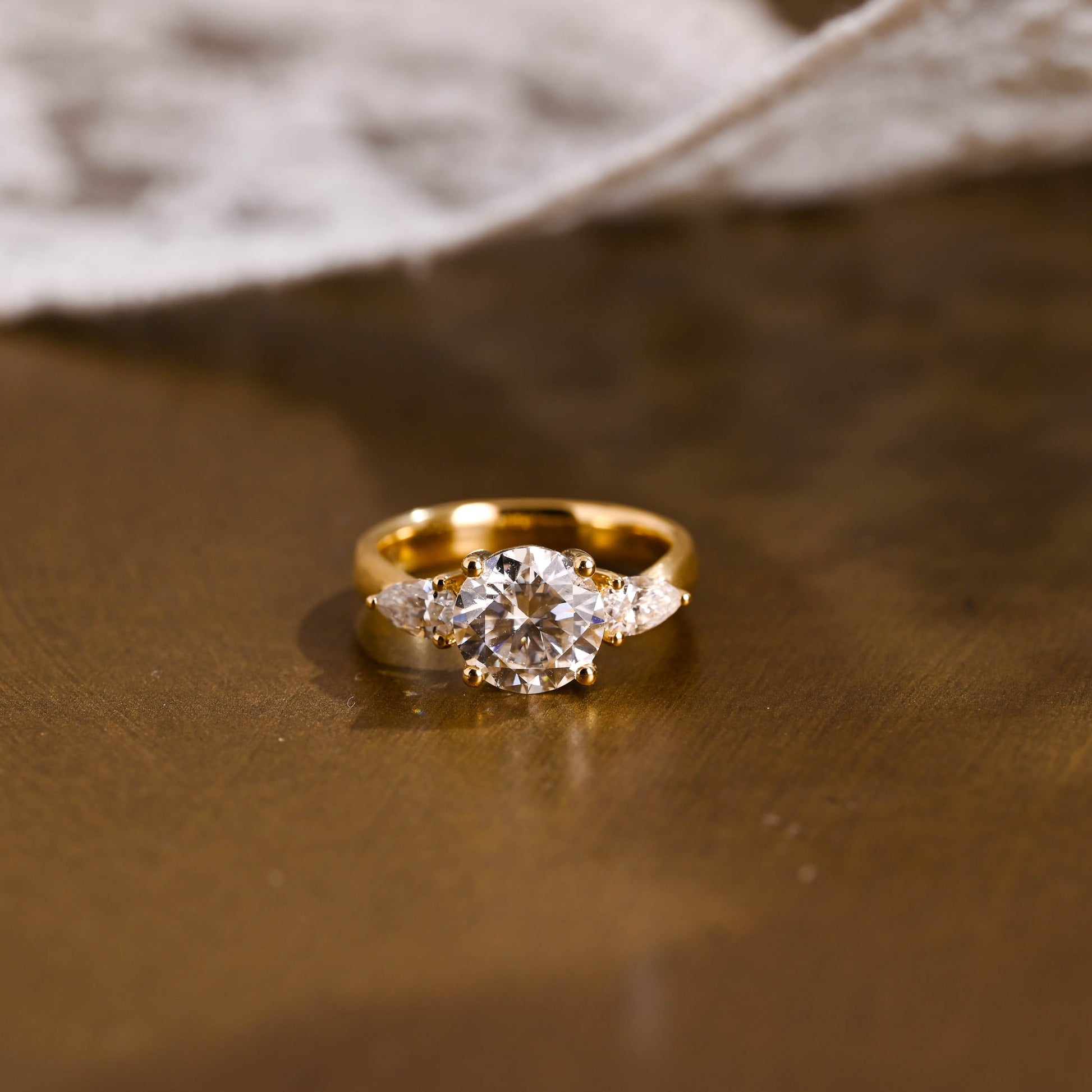 2 CT Round Three Stones Lab Grown Diamond Engagement Ring