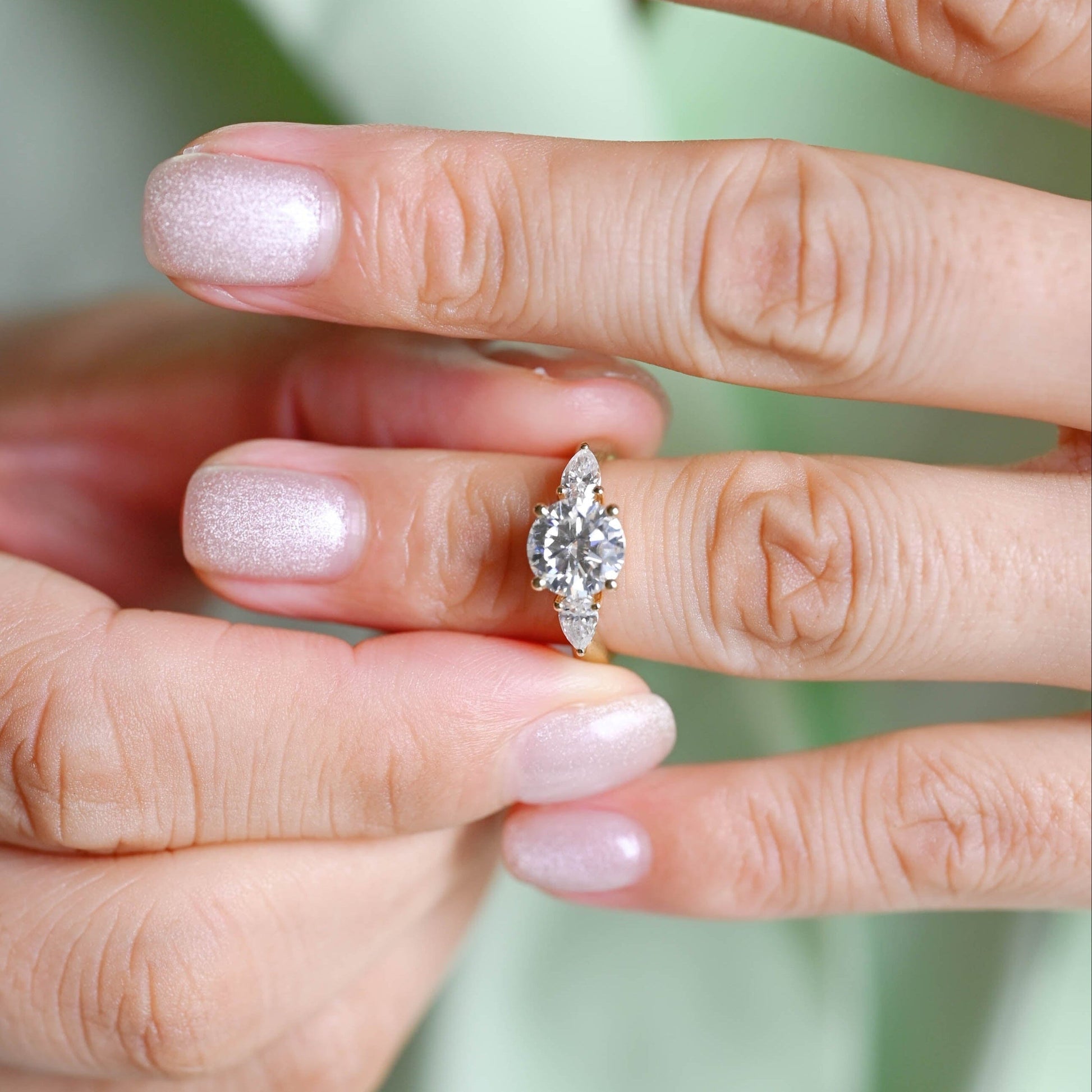 2 CT Round Three Stones Lab Grown Diamond Engagement Ring