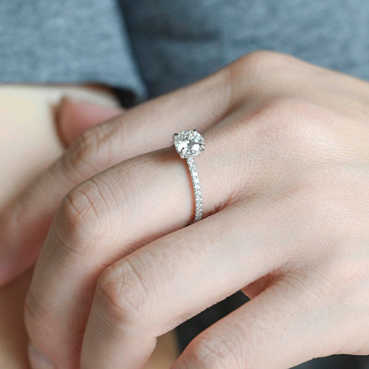 2 CT Round Three Stones Lab Grown Diamond Engagement Ring