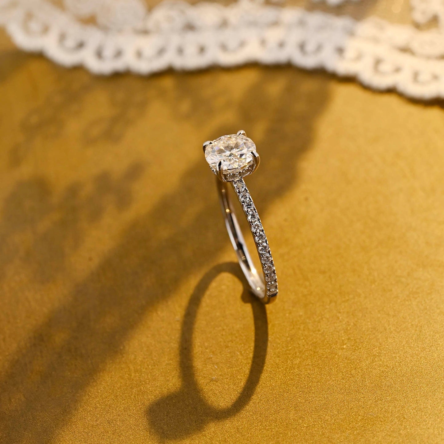 2 CT Round Three Stones Lab Grown Diamond Engagement Ring