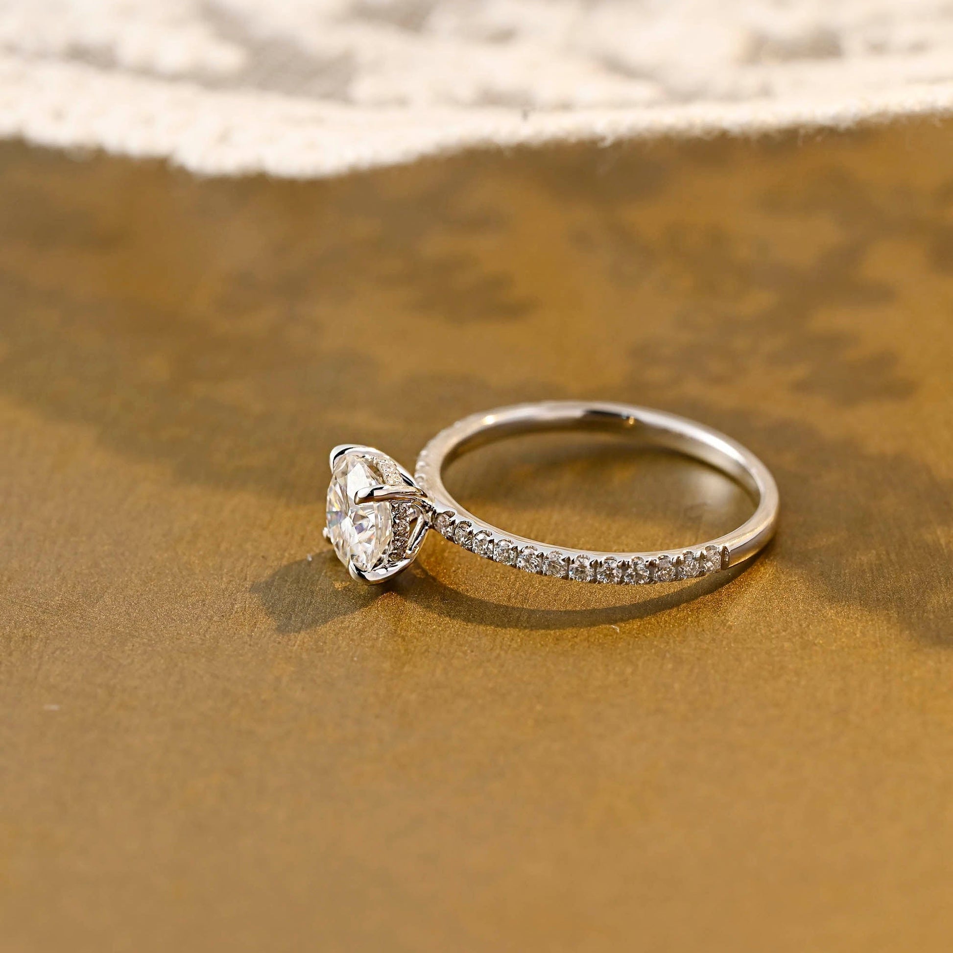 2 CT Round Three Stones Lab Grown Diamond Engagement Ring