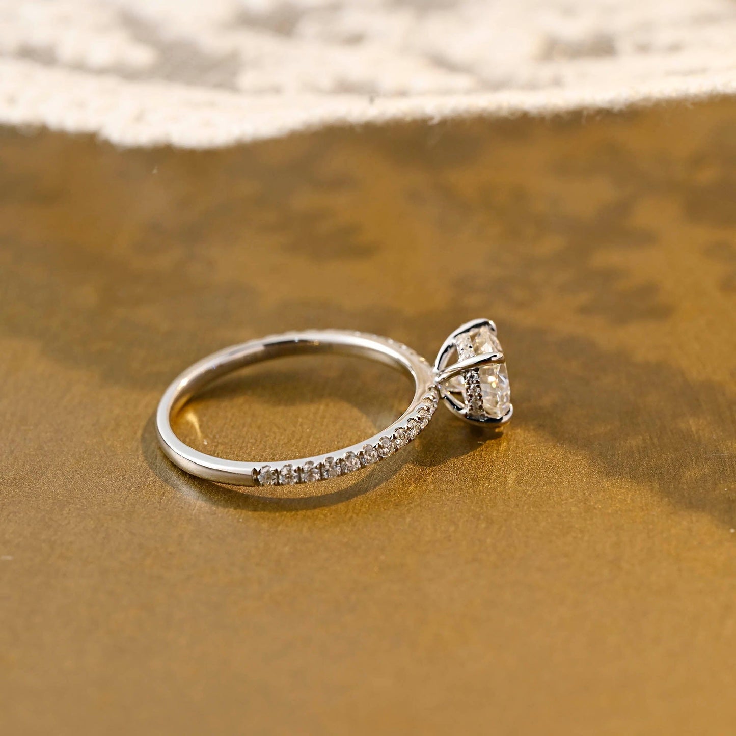 2 CT Round Three Stones Lab Grown Diamond Engagement Ring