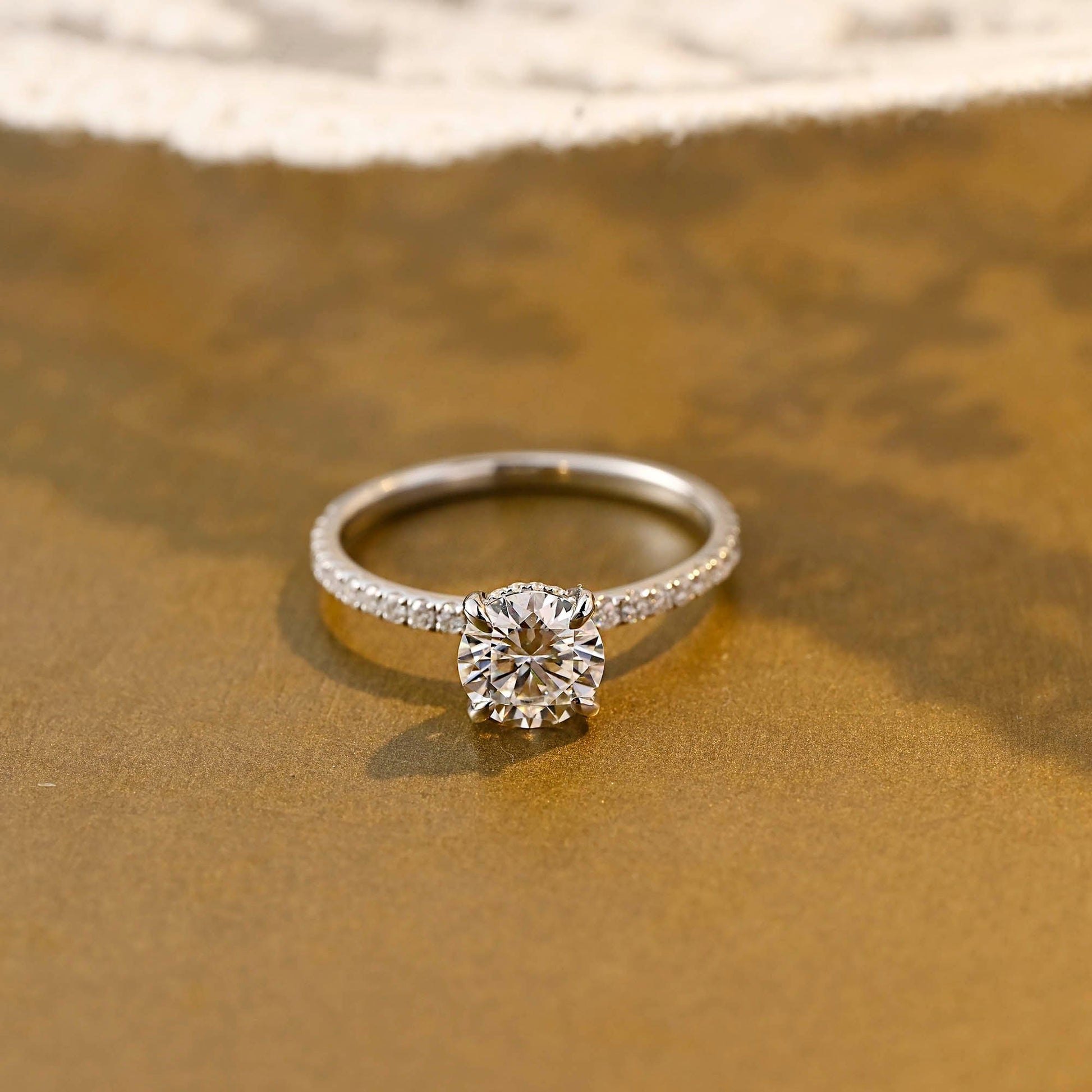 2 CT Round Three Stones Lab Grown Diamond Engagement Ring