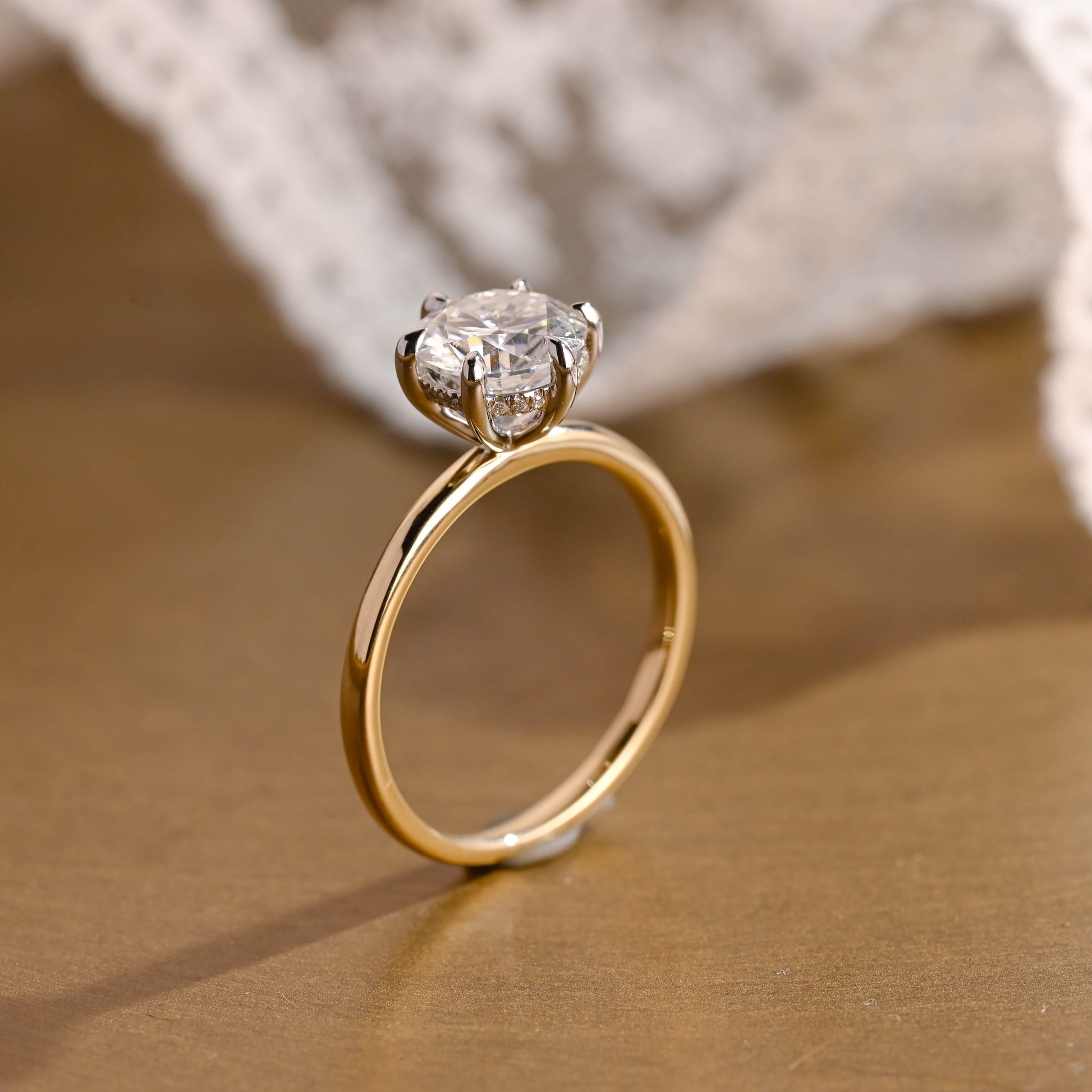 2 CT Round Three Stones Lab Grown Diamond Engagement Ring