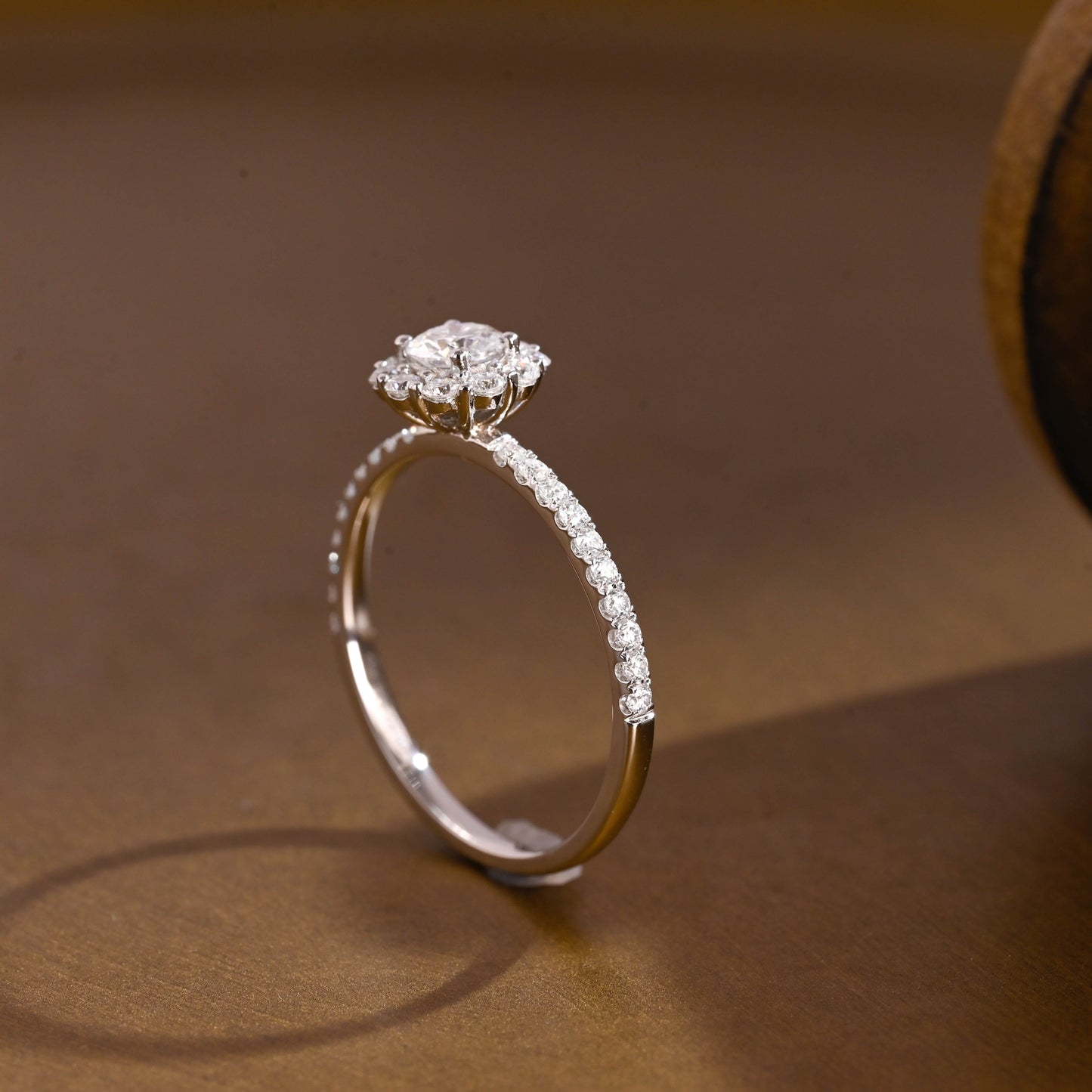 2 CT Round Three Stones Lab Grown Diamond Engagement Ring