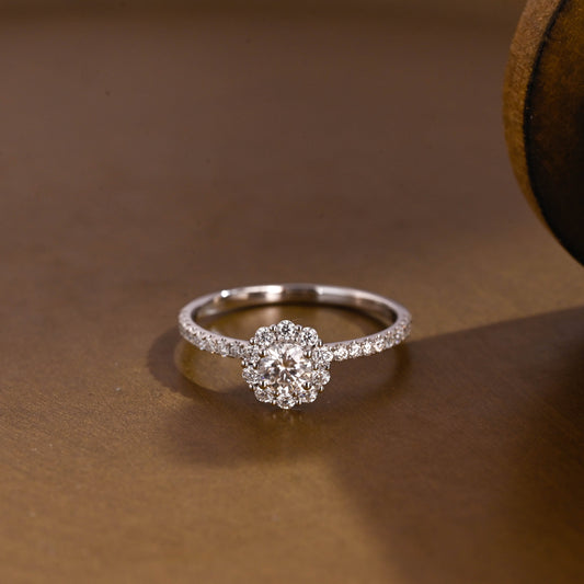 2 CT Round Three Stones Lab Grown Diamond Engagement Ring