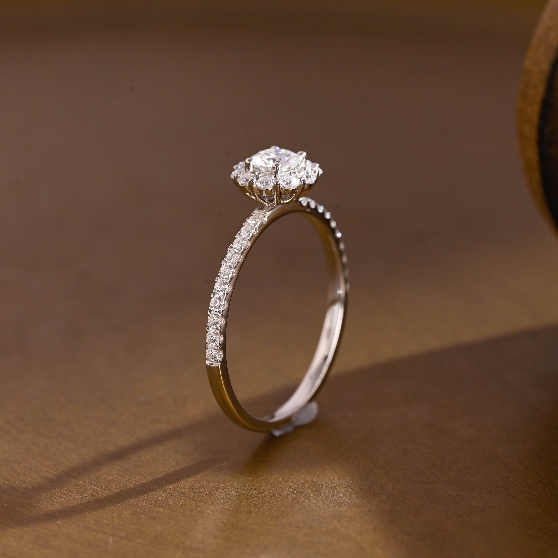 2 CT Round Three Stones Lab Grown Diamond Engagement Ring