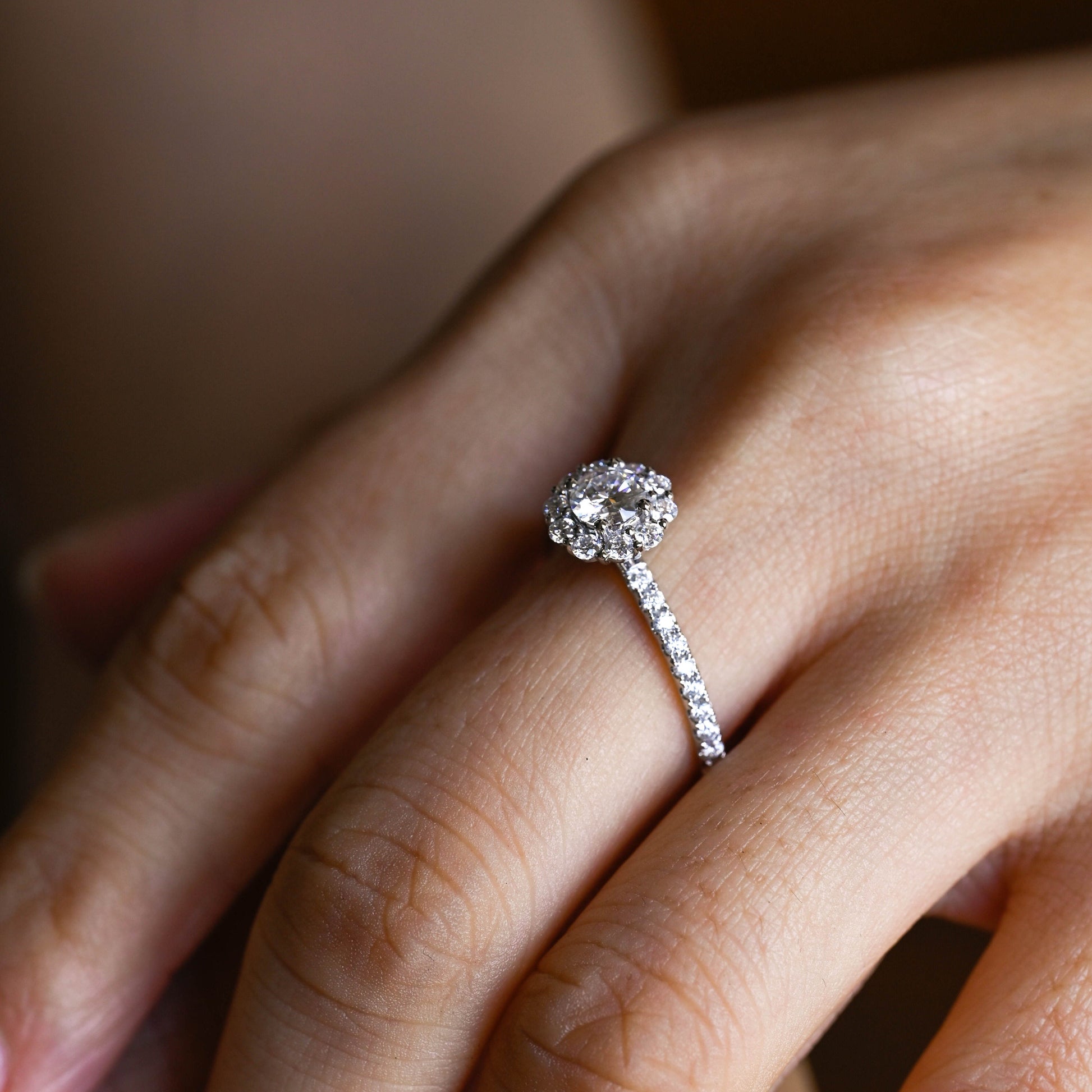 2 CT Round Three Stones Lab Grown Diamond Engagement Ring