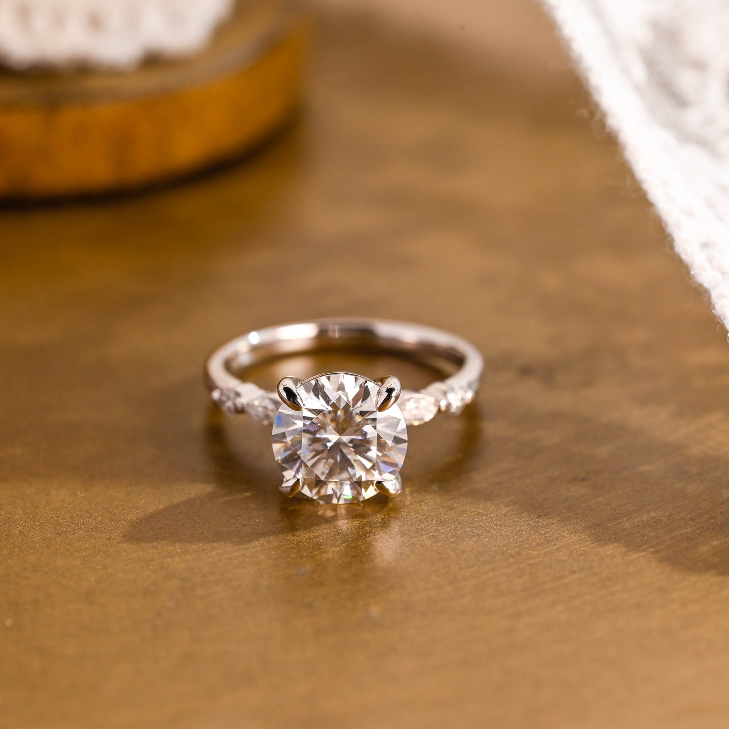 2 CT Round Three Stones Lab Grown Diamond Engagement Ring