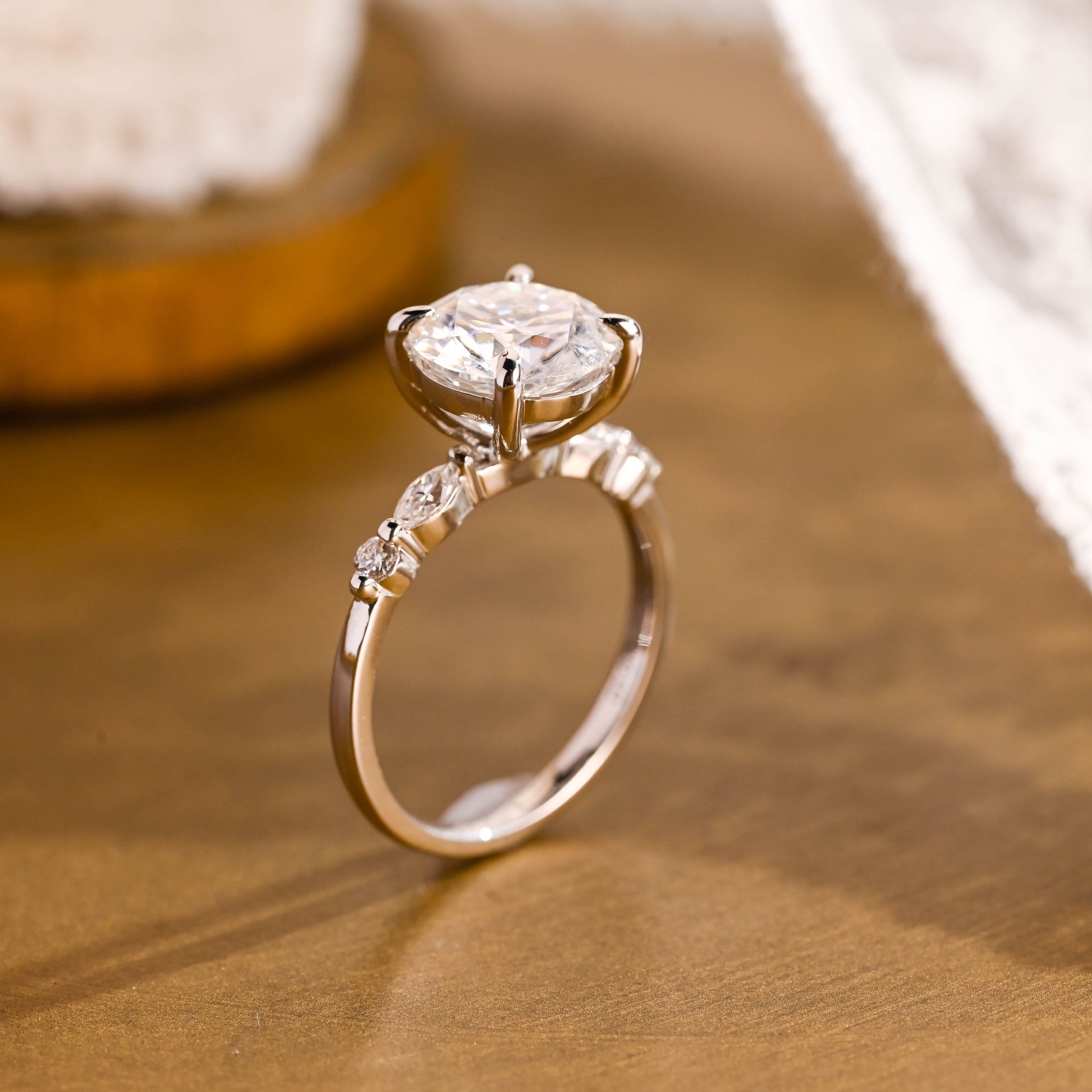 2 CT Round Three Stones Lab Grown Diamond Engagement Ring