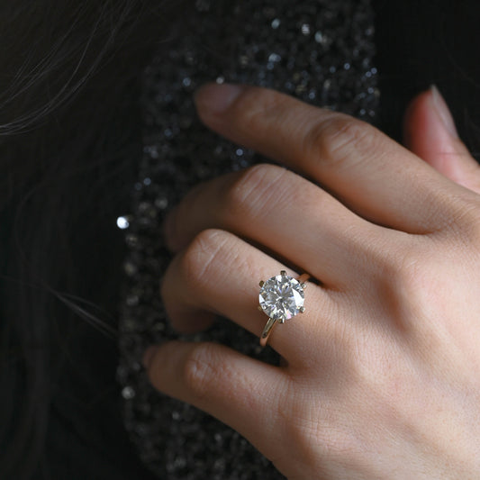 2 CT Round Three Stones Lab Grown Diamond Engagement Ring