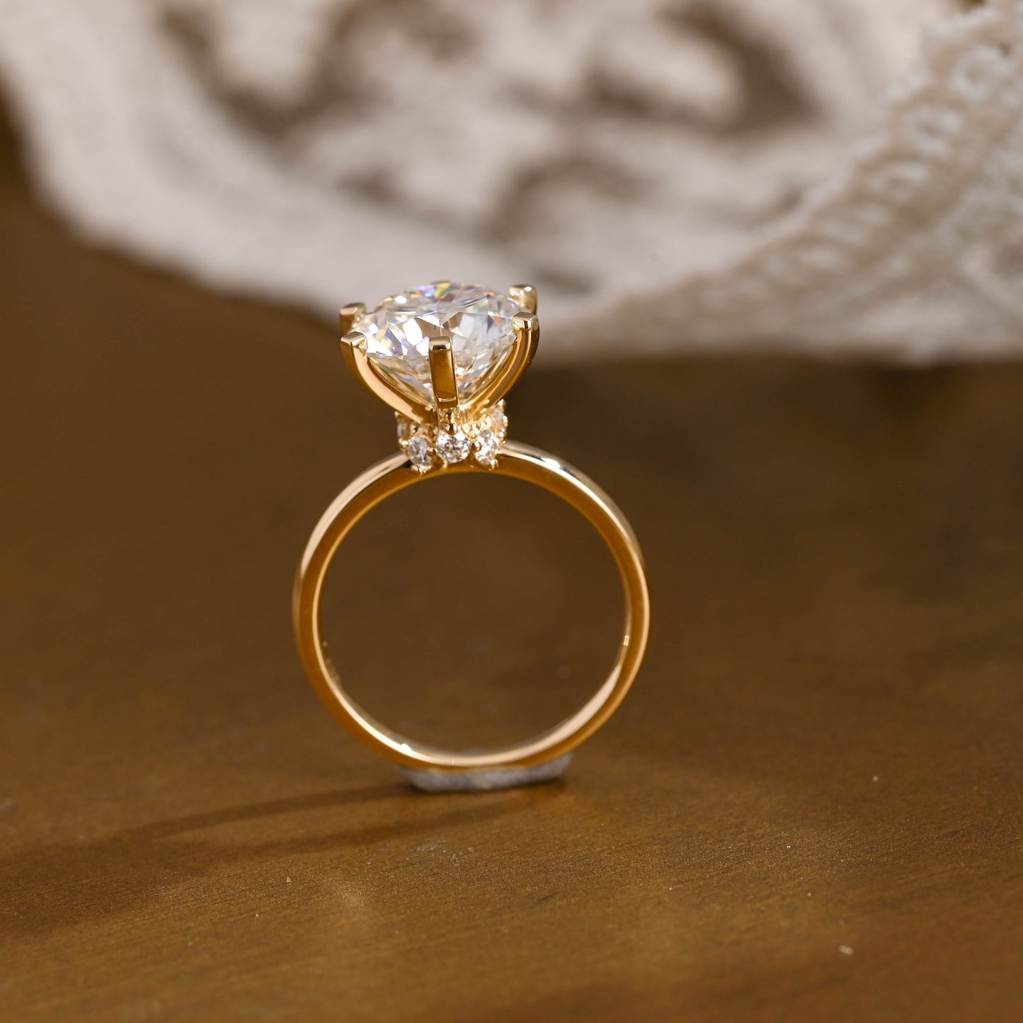 2 CT Round Three Stones Lab Grown Diamond Engagement Ring
