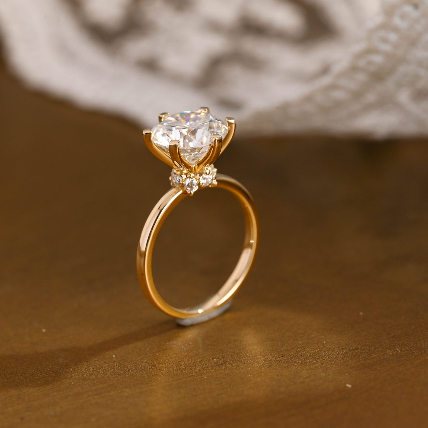 2 CT Round Three Stones Lab Grown Diamond Engagement Ring